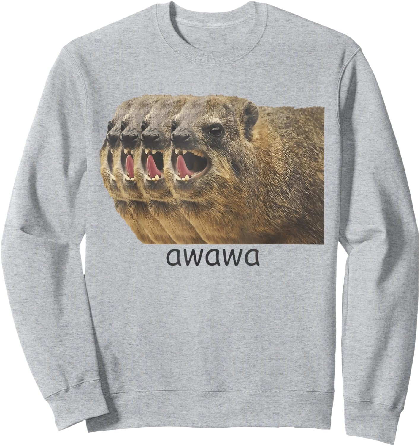 Awawa! Angry Screaming Hyrax Meme Sweatshirt - Sweatshirt | Ash