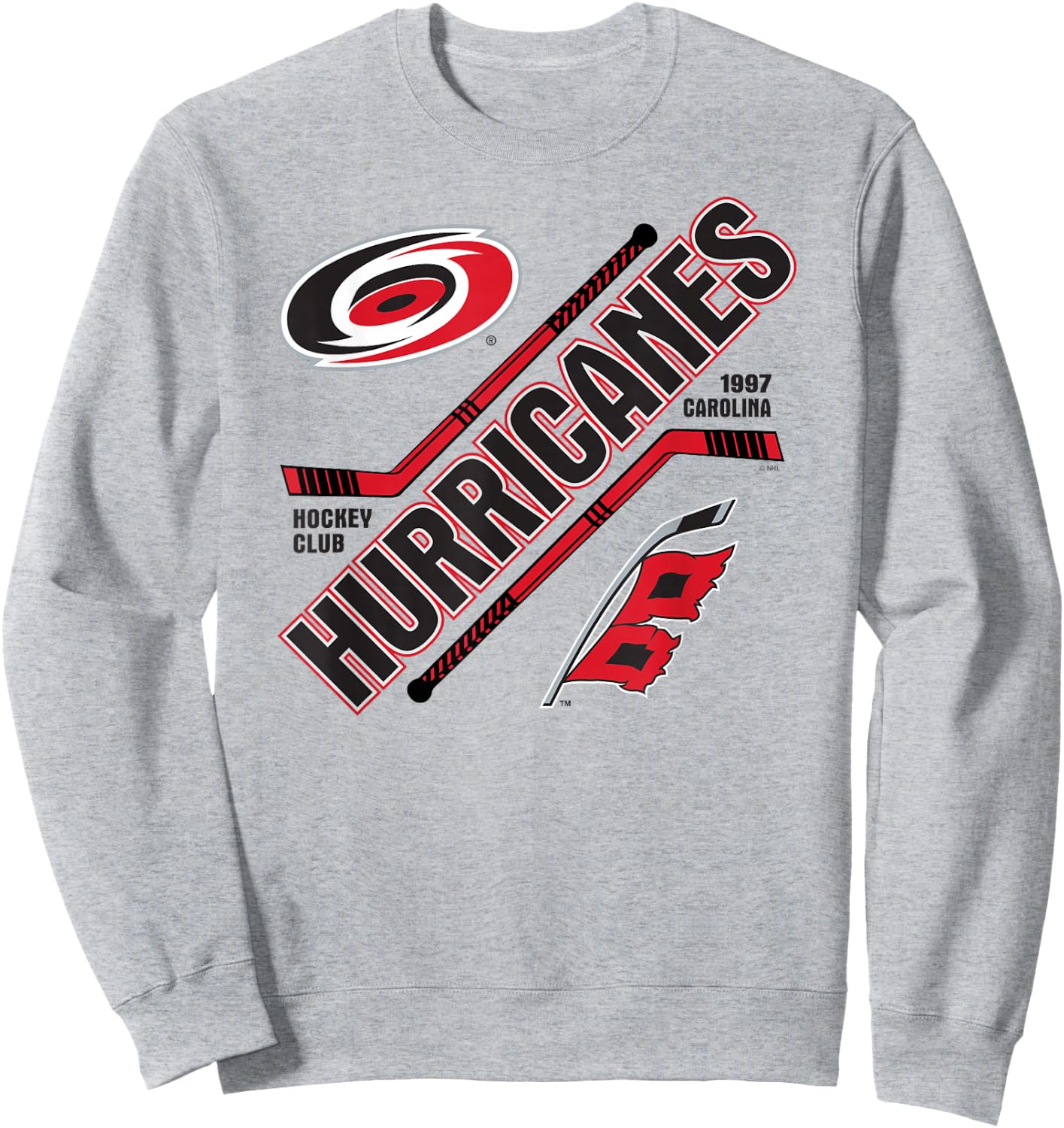 Carolina Hurricanes Force Heather Gray Officially Licensed Sweatshirt - Sweatshirt | Ash