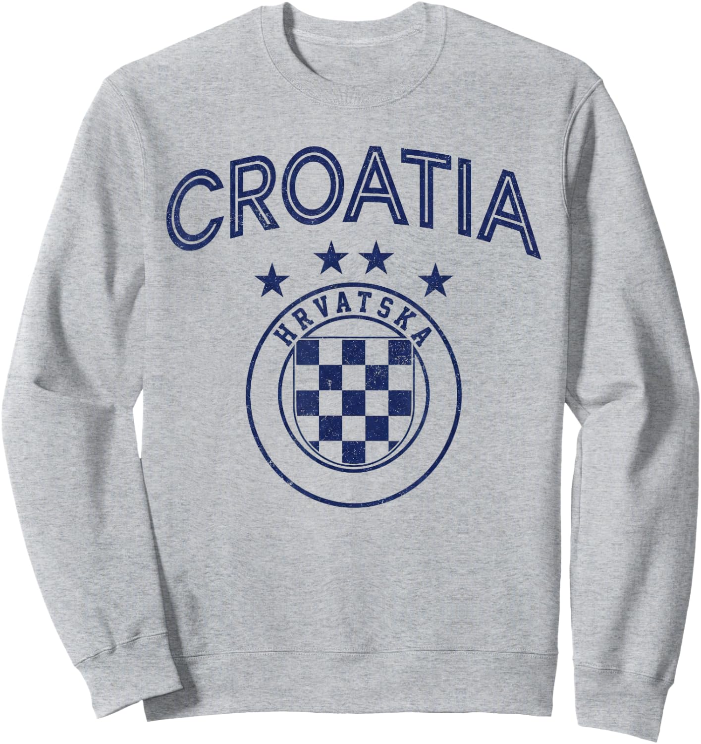 Croatia Hrvatska Flag Zagreb Croatian Jersey Retro Sweatshirt - Sweatshirt | Ash