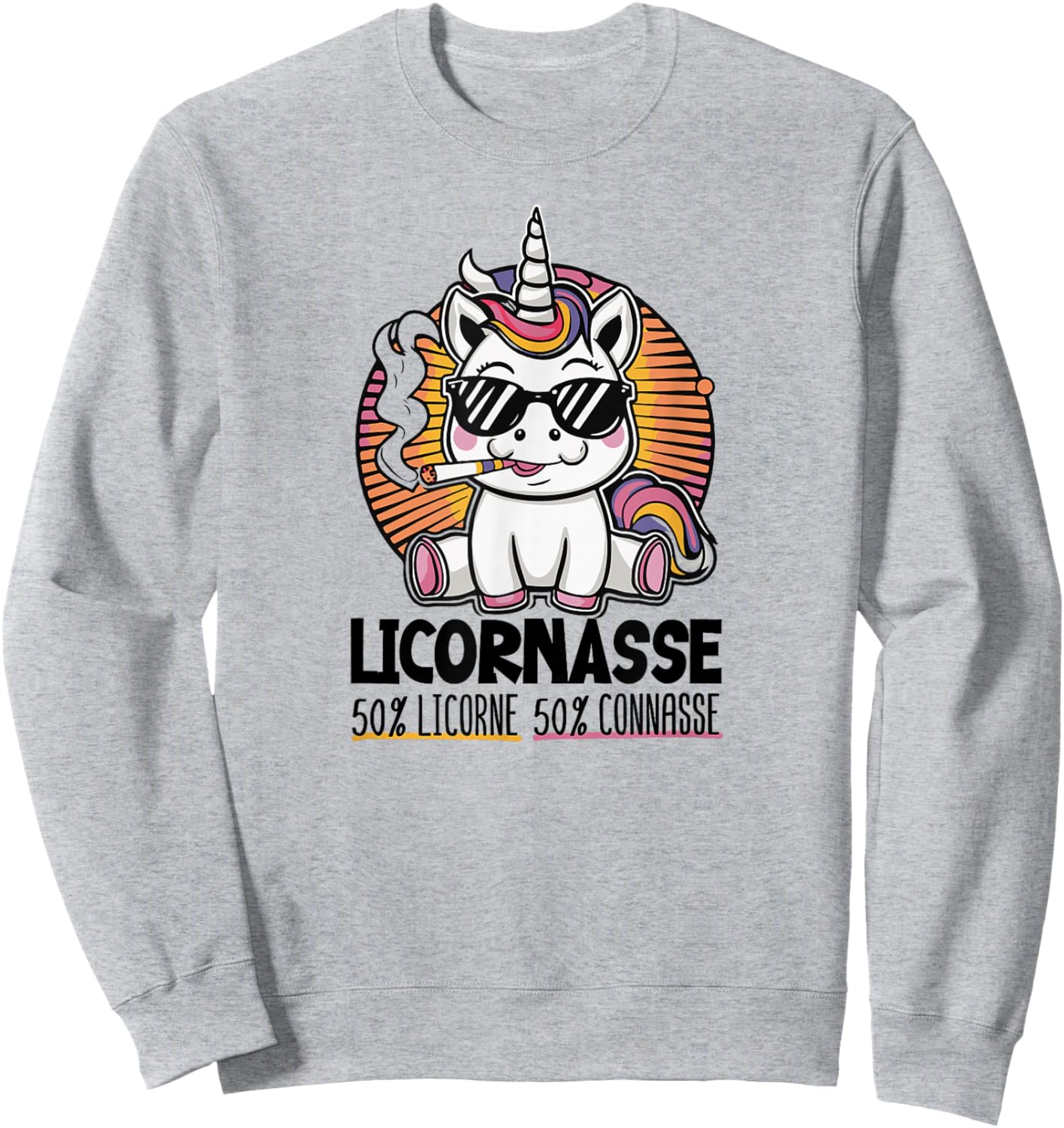 Licornasse Funny Girl Unicorn Connasse Valentine's Day , white, S Sweatshirt - Sweatshirt | Ash