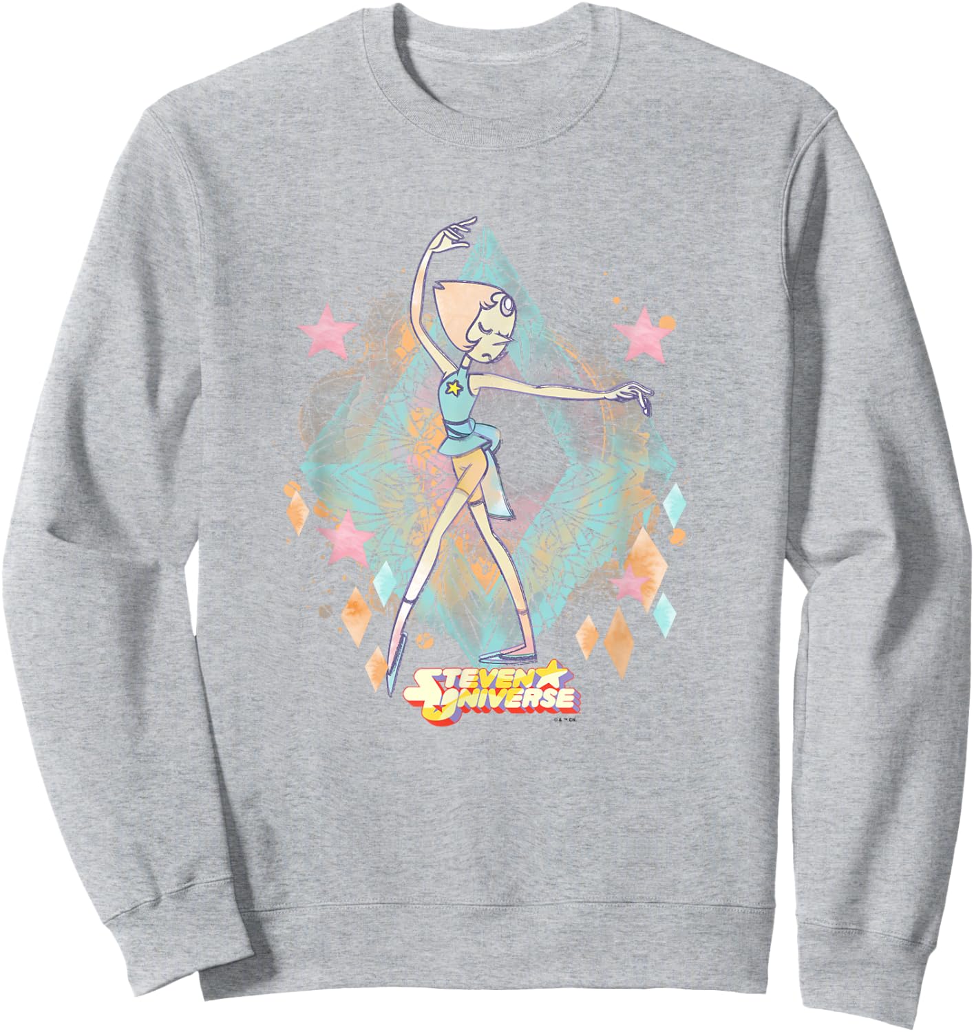Steven Universe Pearl Sketch Watercolor Faded Sweatshirt - Sweatshirt | Ash