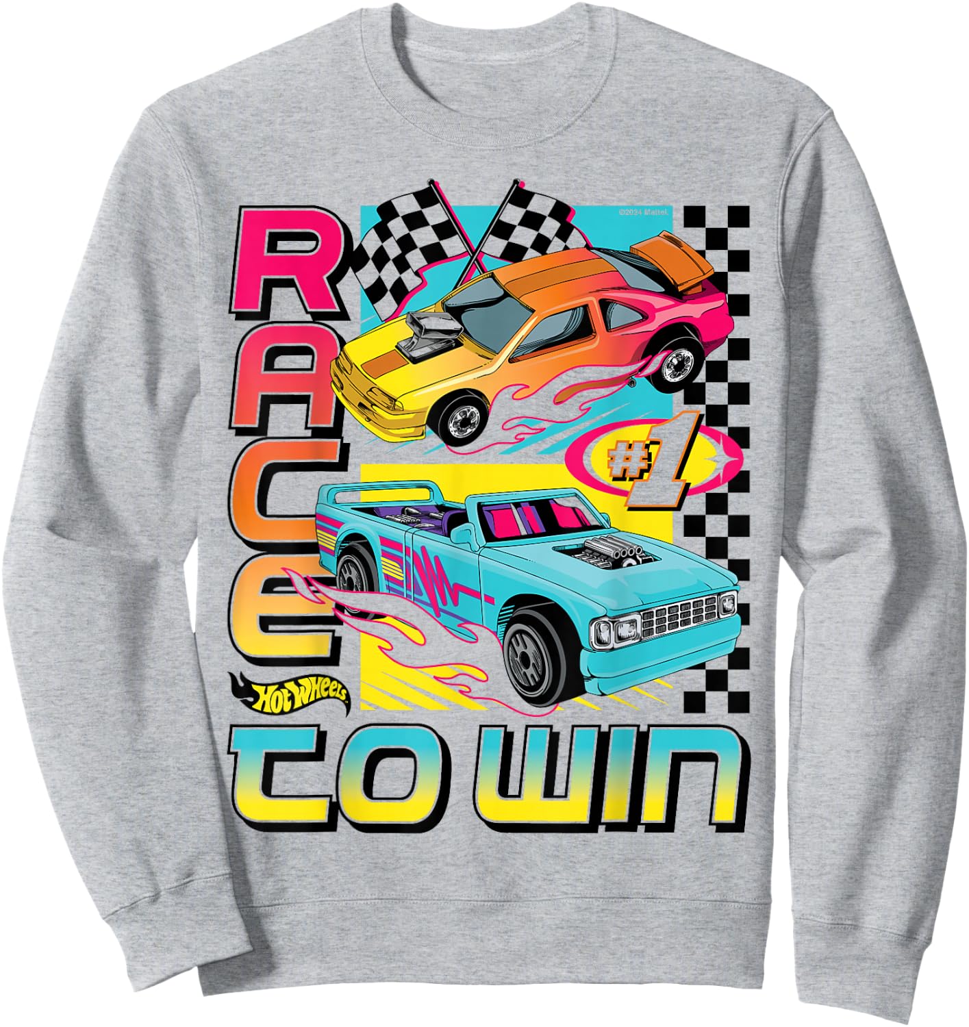 Hot Wheels — Rennen um den Sieg in flammenden Autos Sweatshirt - Sweatshirt | Ash