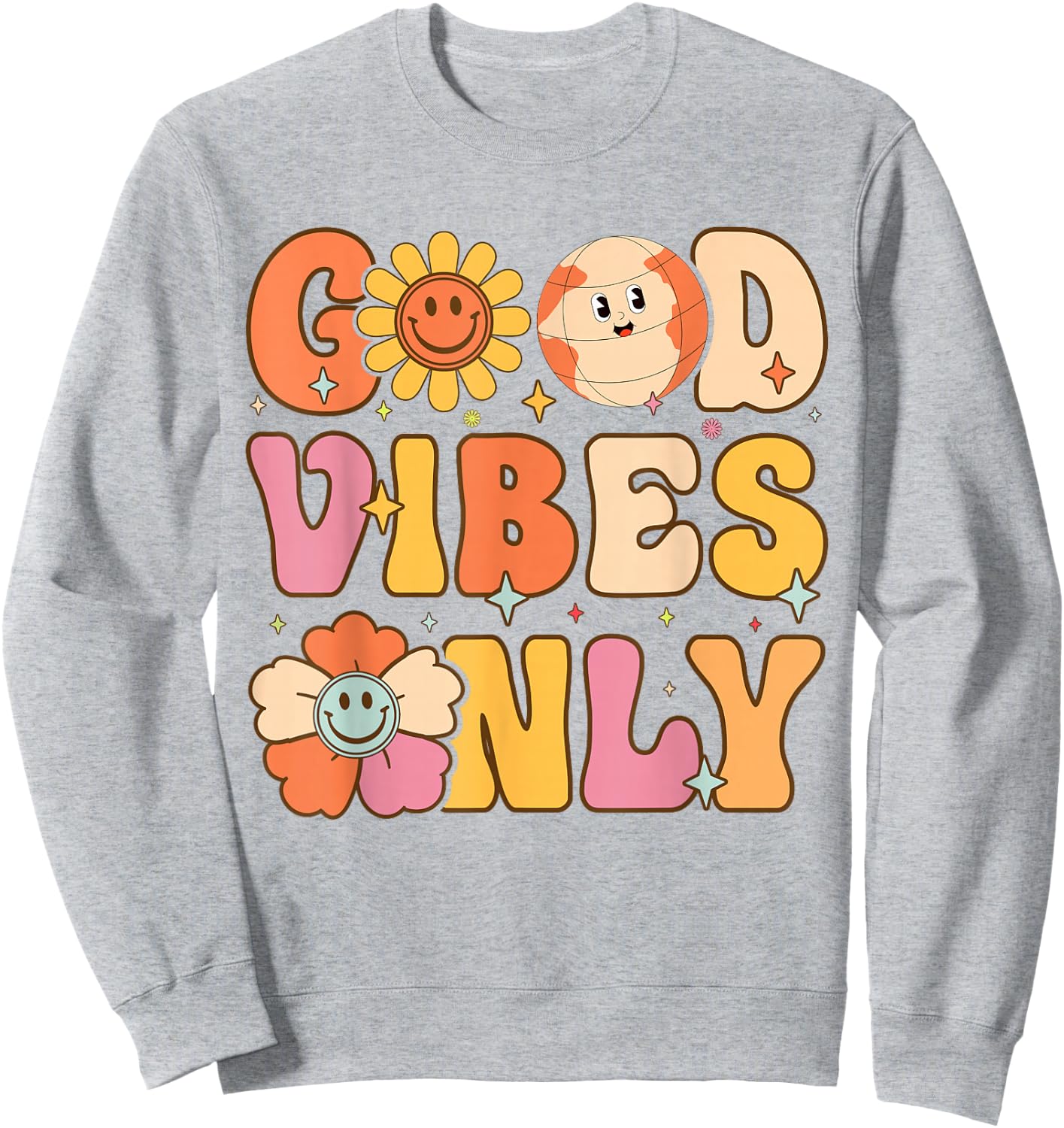 Good Vibes Only Peace Love 60s 70s Tie Dye Groovy Hippie Sweatshirt - Sweatshirt | Ash
