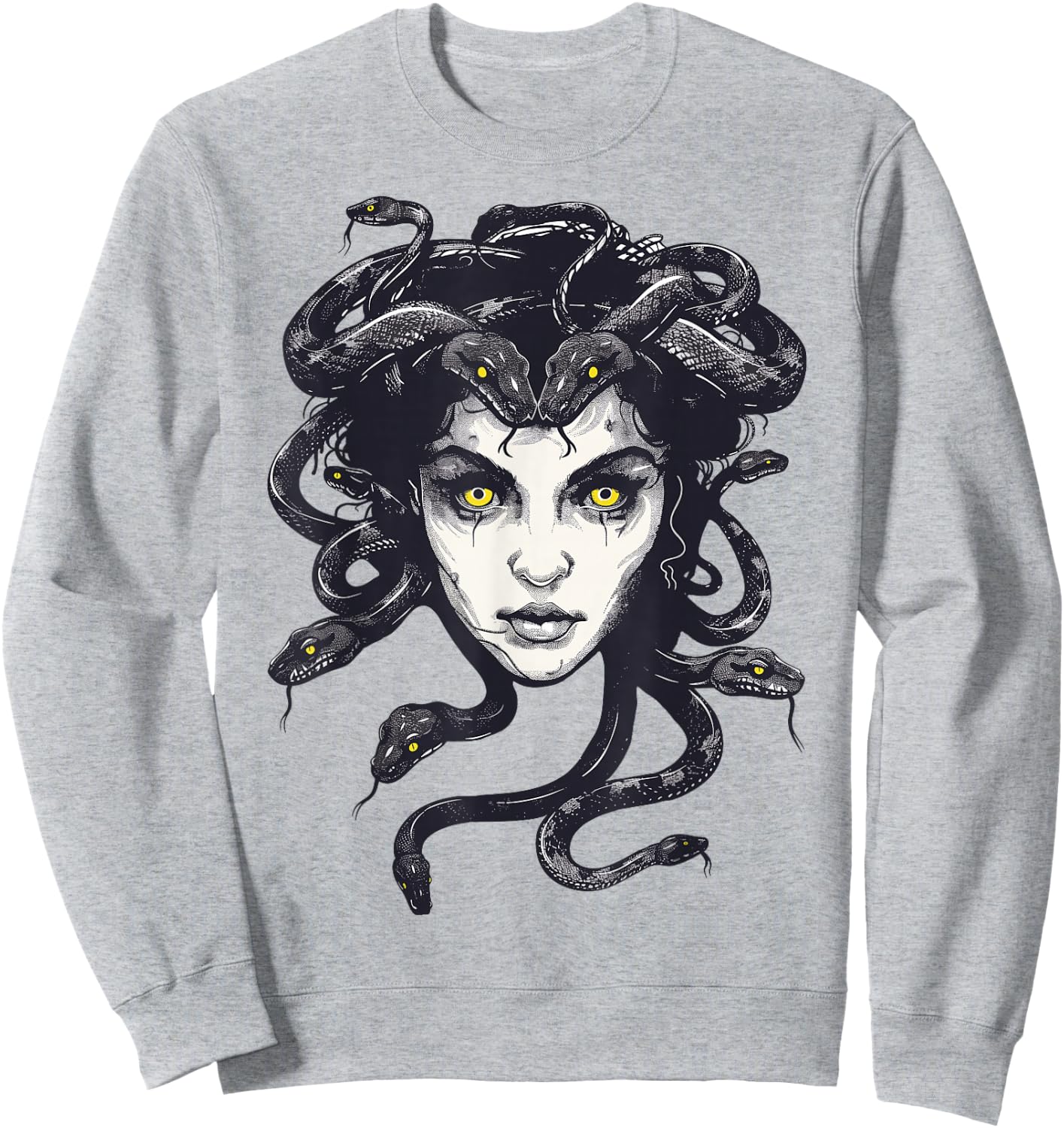 Medusa Greek Mythology Goddess with Snake Hair Sweatshirt - Sweatshirt | Ash