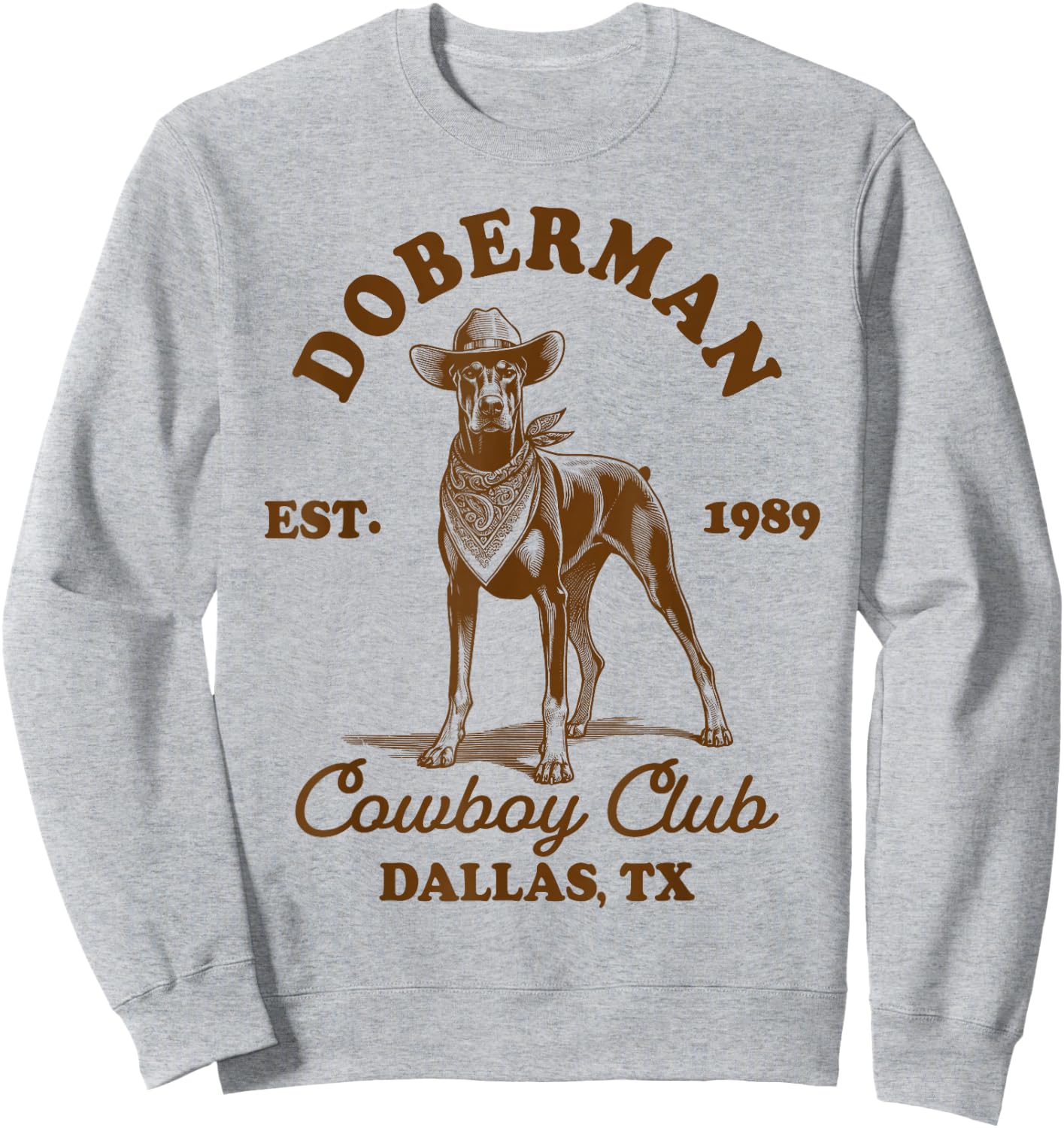 Doberman Lover Doberman Mom Western Doberman Cowboys Club Sweatshirt - Sweatshirt | Ash