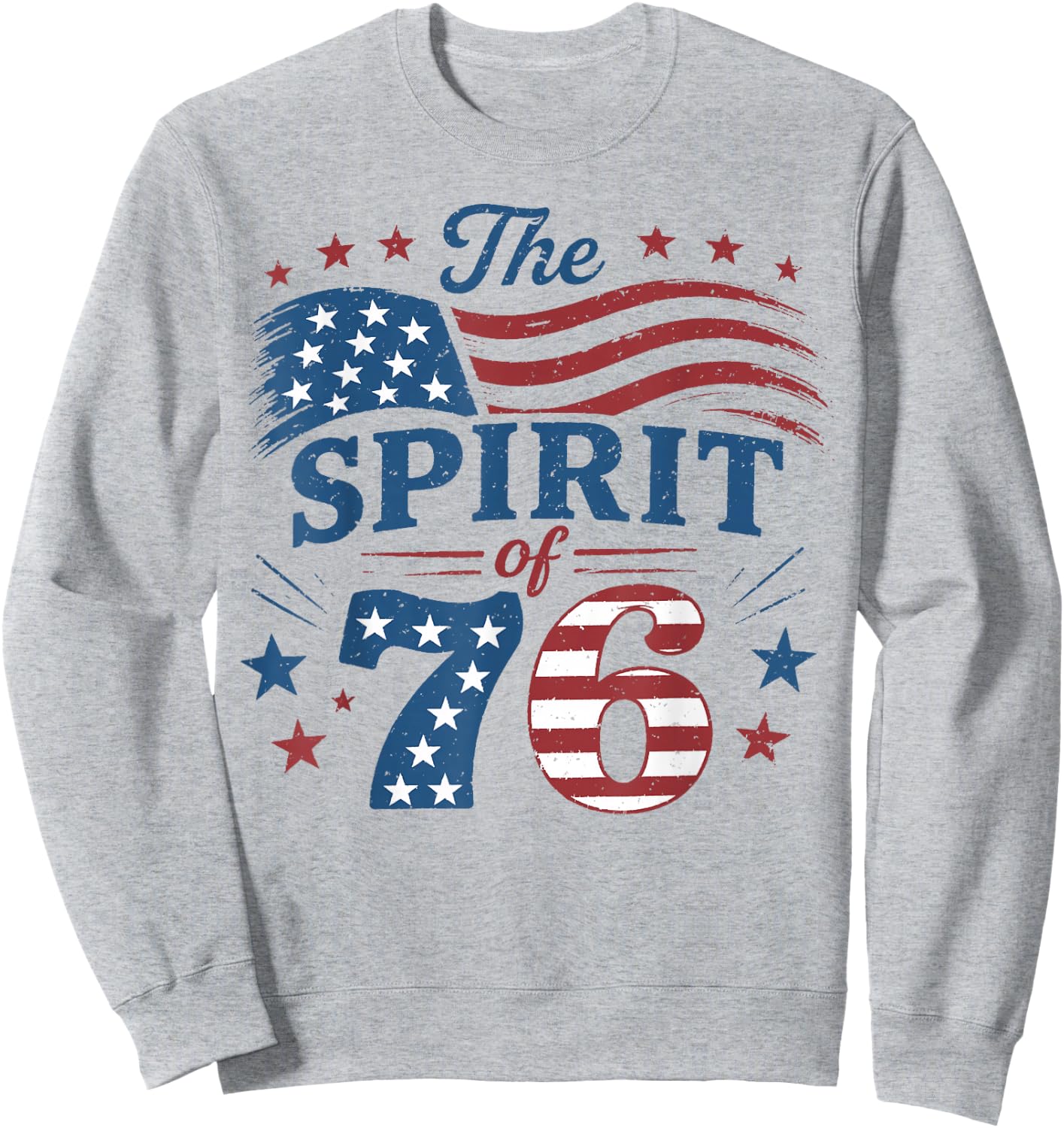 Spirit of 76 Vintage 4th of July 250th Anniversary Patriotic Sweatshirt - Sweatshirt | Ash