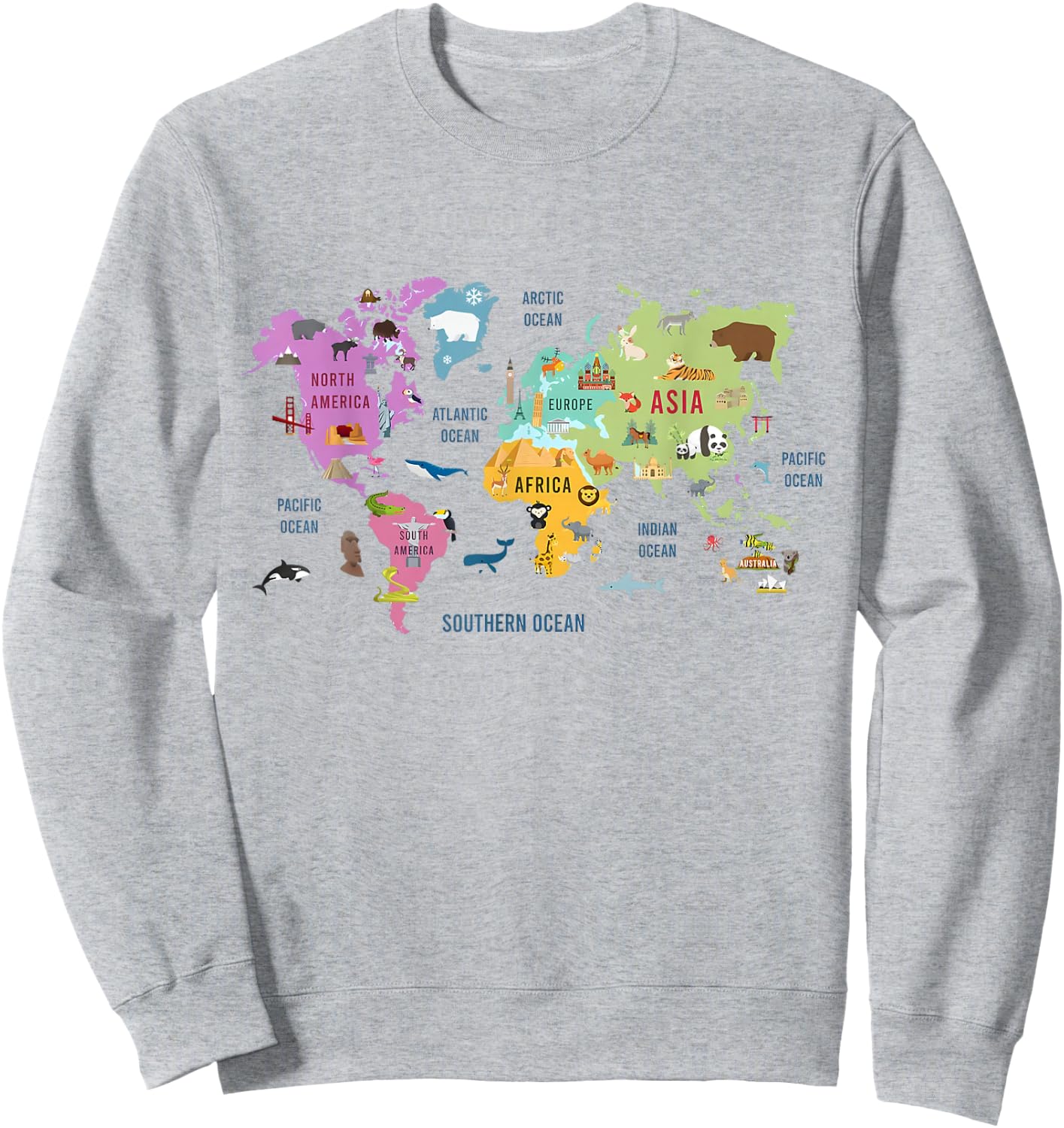 Countries Flags Girls, World maps Kids, World maps Boys. Sweatshirt - Sweatshirt | Ash