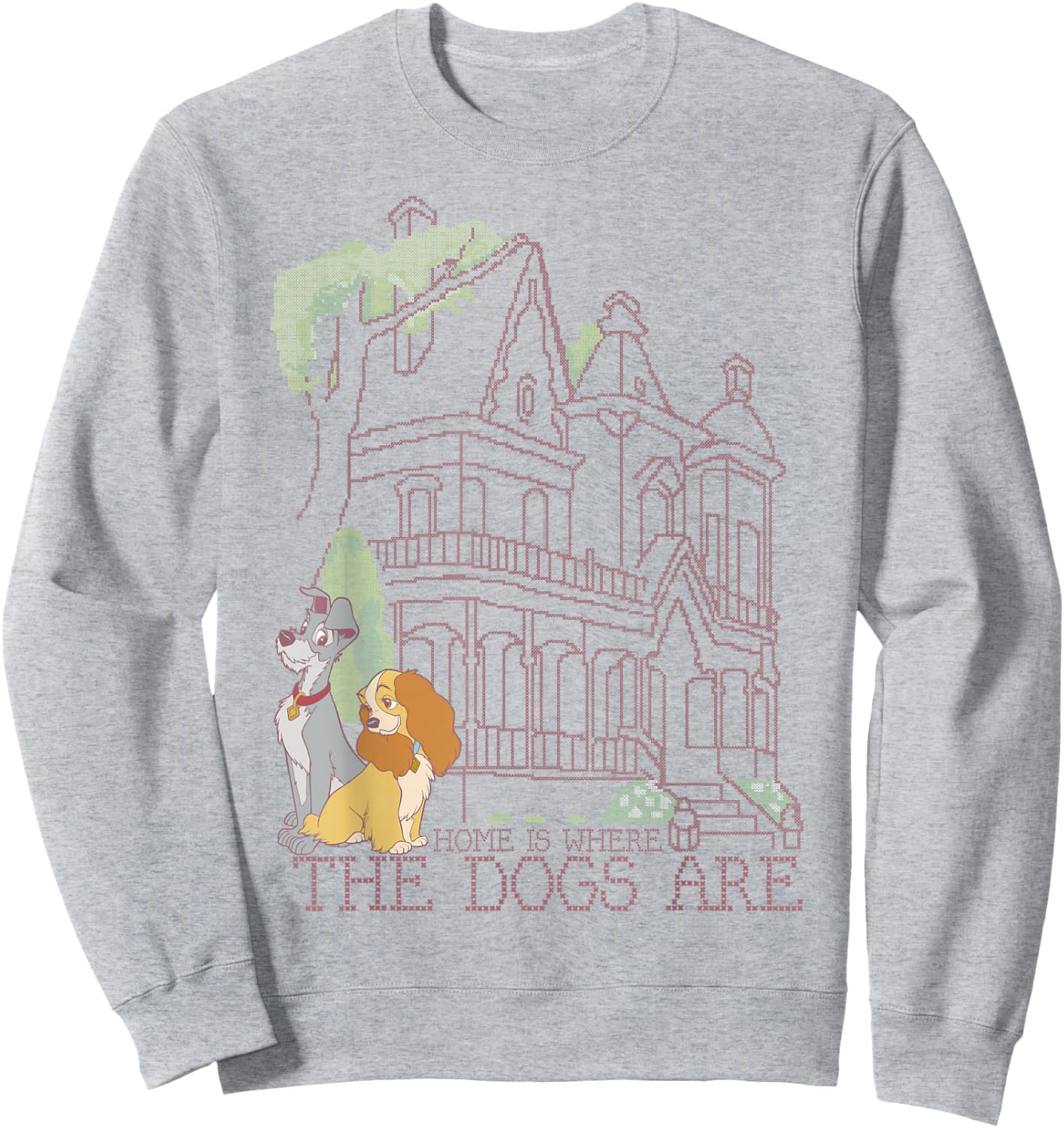 Disney Lady and The Tramp Home is Where The Dogs are Sweatshirt - Sweatshirt | Ash