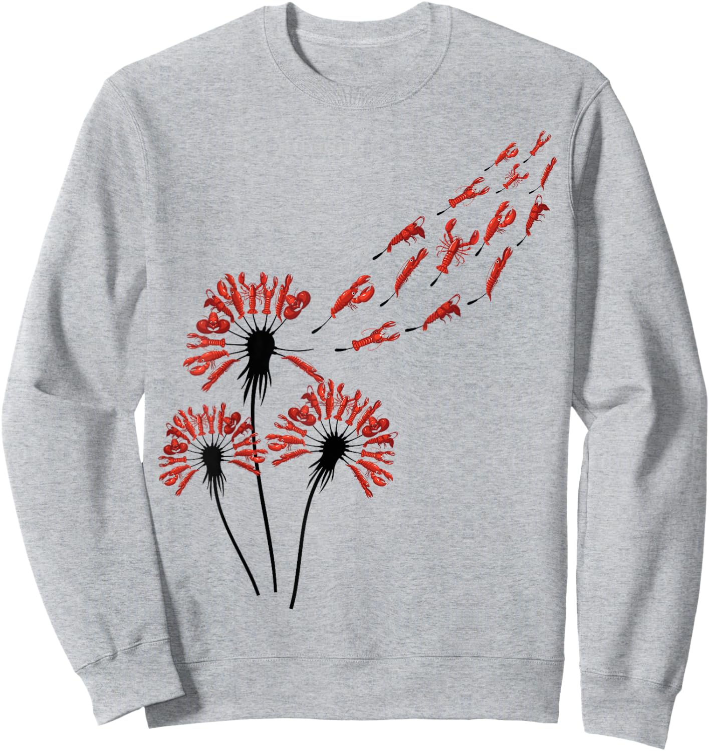 Flower Dandelion Lobsters Shirt for Lobster Lover | Lobster Sweatshirt - Sweatshirt | Ash