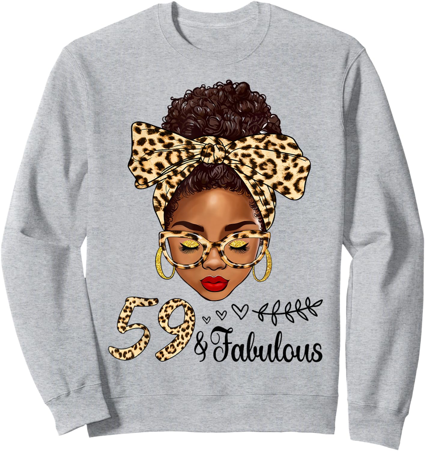 59 And Fabulous Afro Messy Bun 59th Birthday Black Women Sweatshirt - Sweatshirt | Ash
