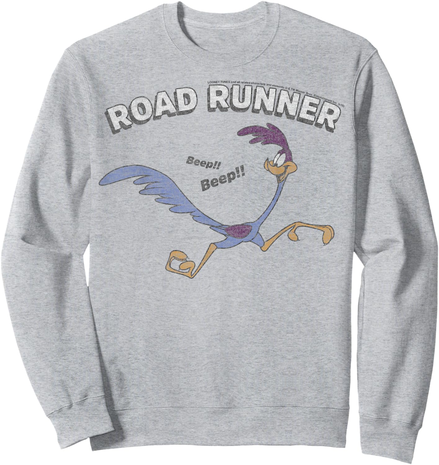 Looney Tunes Road Runner Distressed Portrait Small Sweatshirt - Sweatshirt | Ash