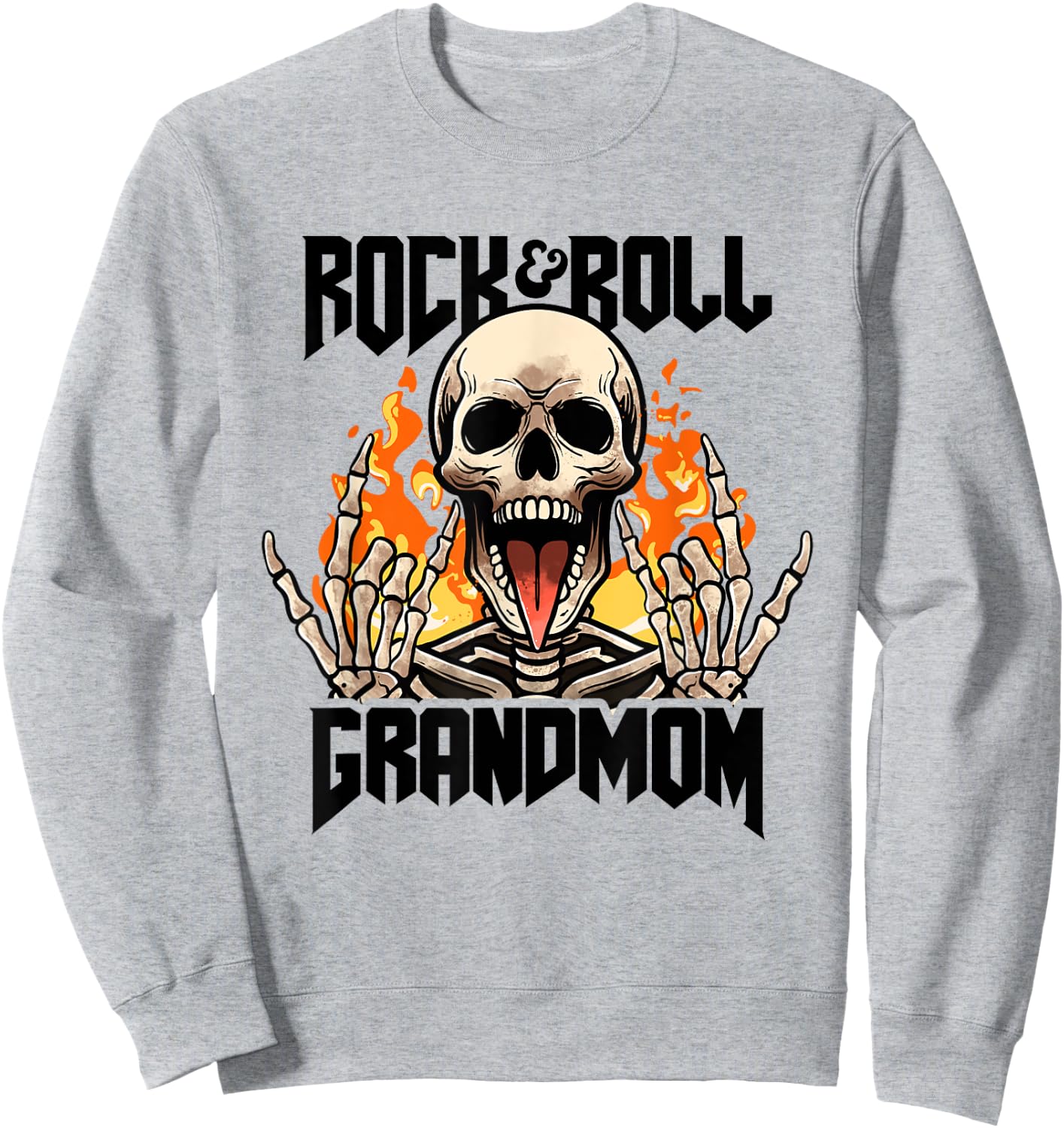 Rock And Roll Grandmom Vintage Retro Rock & Roll Rock Concert Sweatshirt - Sweatshirt | Ash