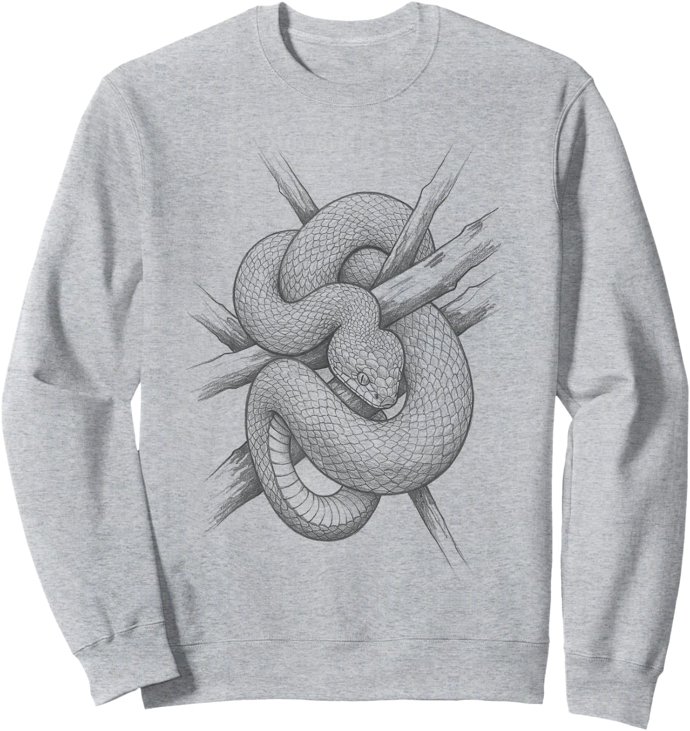 Vintage Boomslang Snake Hand Drawn Art Design Sweatshirt - Sweatshirt | Ash