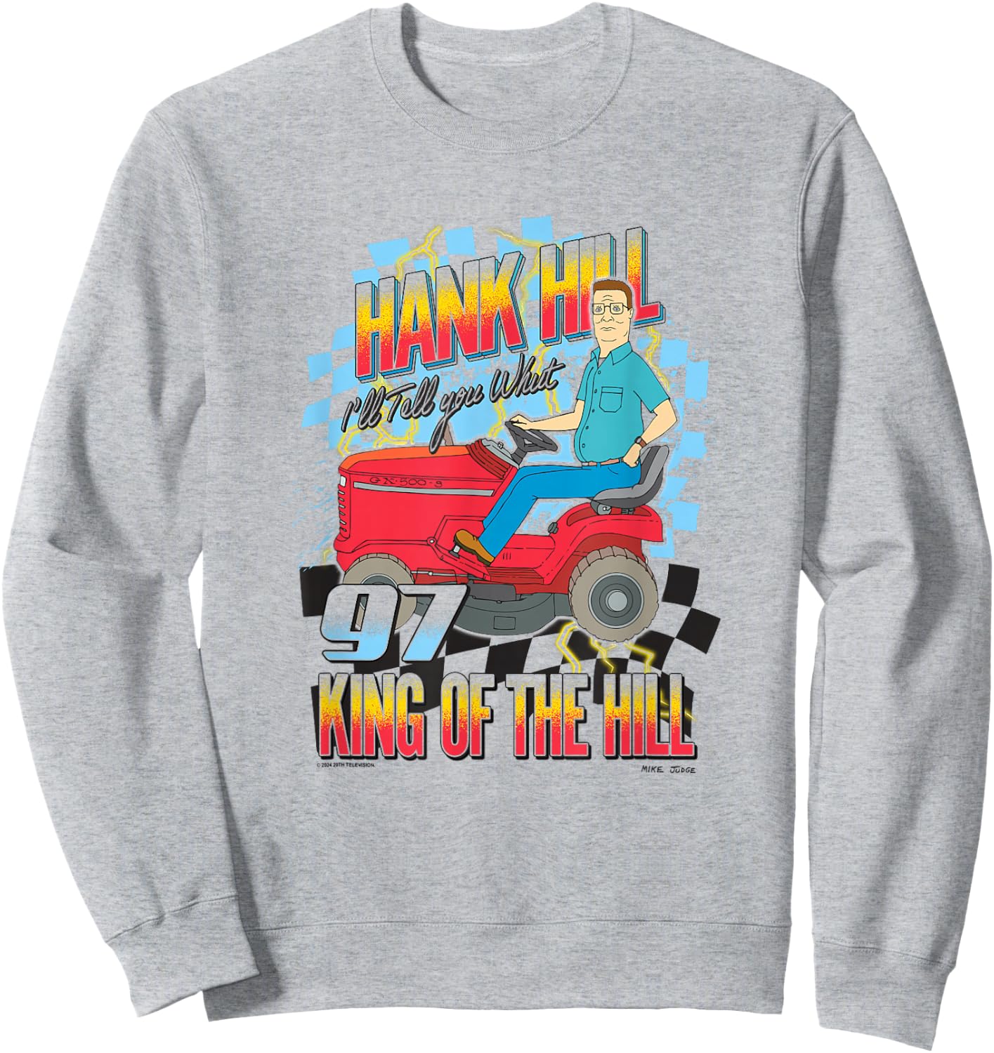 King of The Hill Hank Hill Lawnmower Racing Pro Sweatshirt - Sweatshirt | Ash