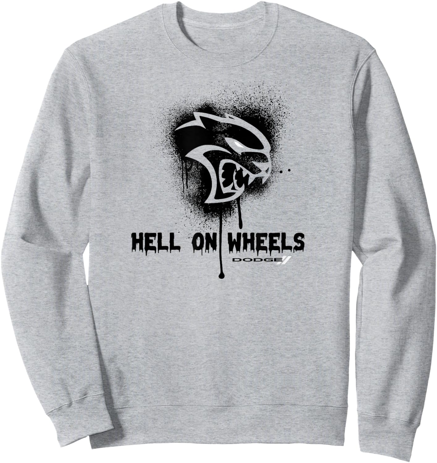 Dodge Hellcat with German Text "Die Hölle auf Räder, gray Sweatshirt - Sweatshirt | Ash