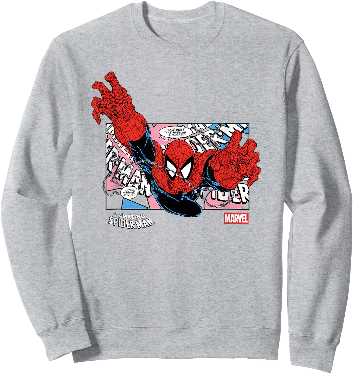 Marvel Comics Spider-Man Action Pose Vintage Sweatshirt - Sweatshirt | Ash