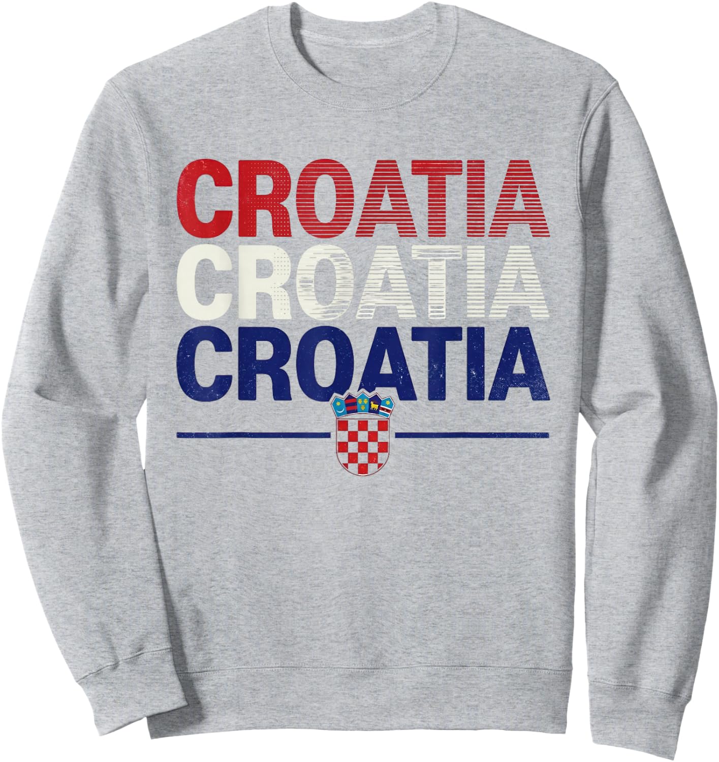Croatia Hrvatska Flag Zagreb Croatian Jersey Retro Sweatshirt - Sweatshirt | Ash