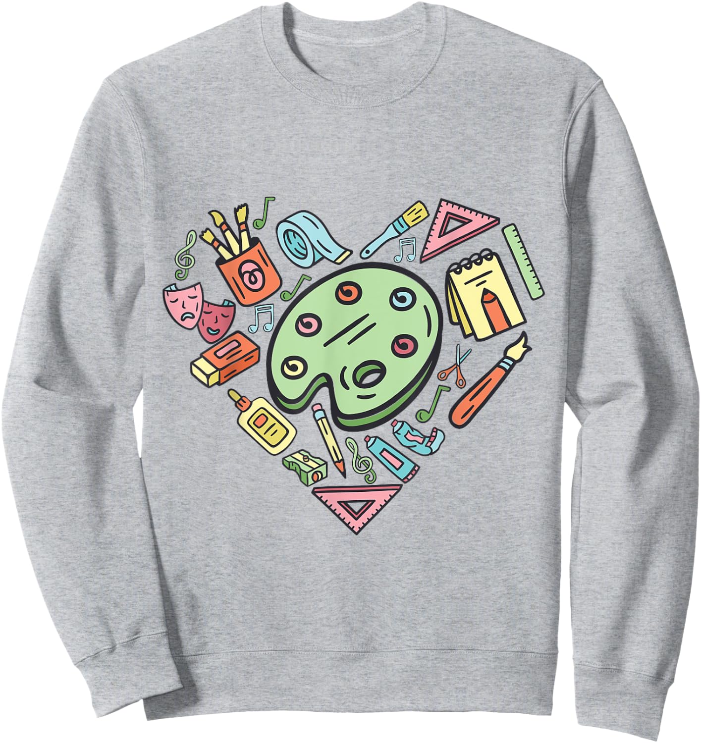 I Love Art Design For Artists Painter Art Lover Sweatshirt - Sweatshirt | Ash