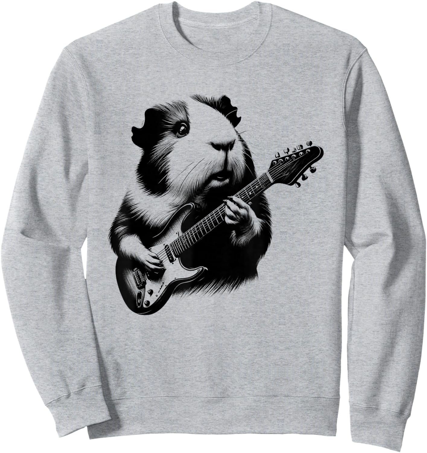 Guinea Pig Playing Electric Guitar Rock Star Guitarist Sweatshirt - Sweatshirt | Ash