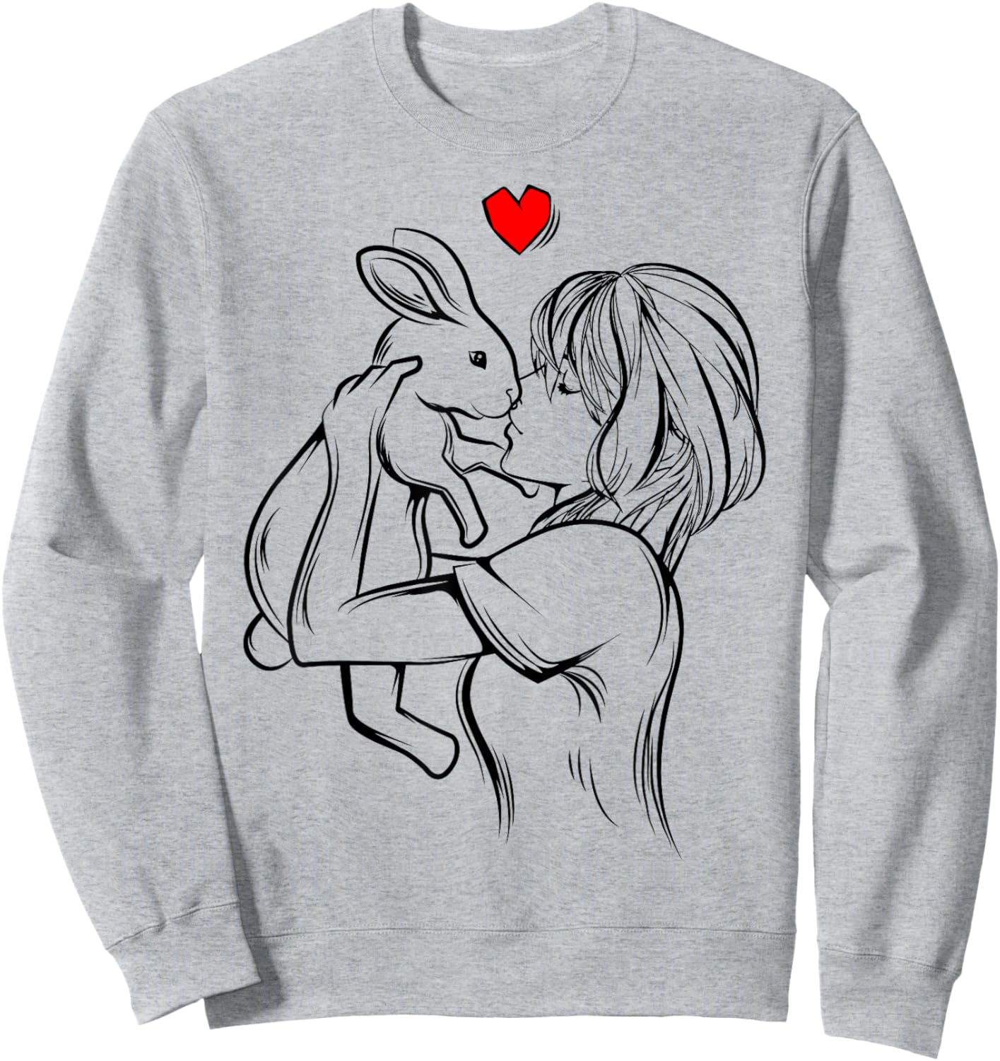 Rabbit Woman Girl , white, S Sweatshirt - Sweatshirt | Ash