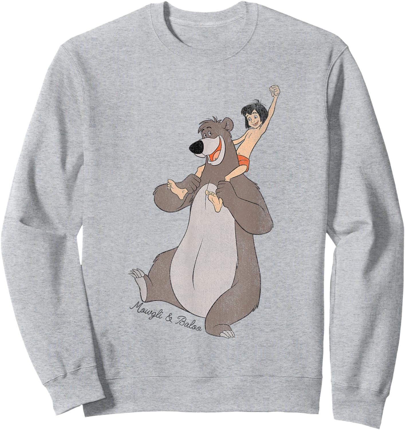 Jungle Book Mowgli And Baloo , White Sweatshirt - Sweatshirt | Ash