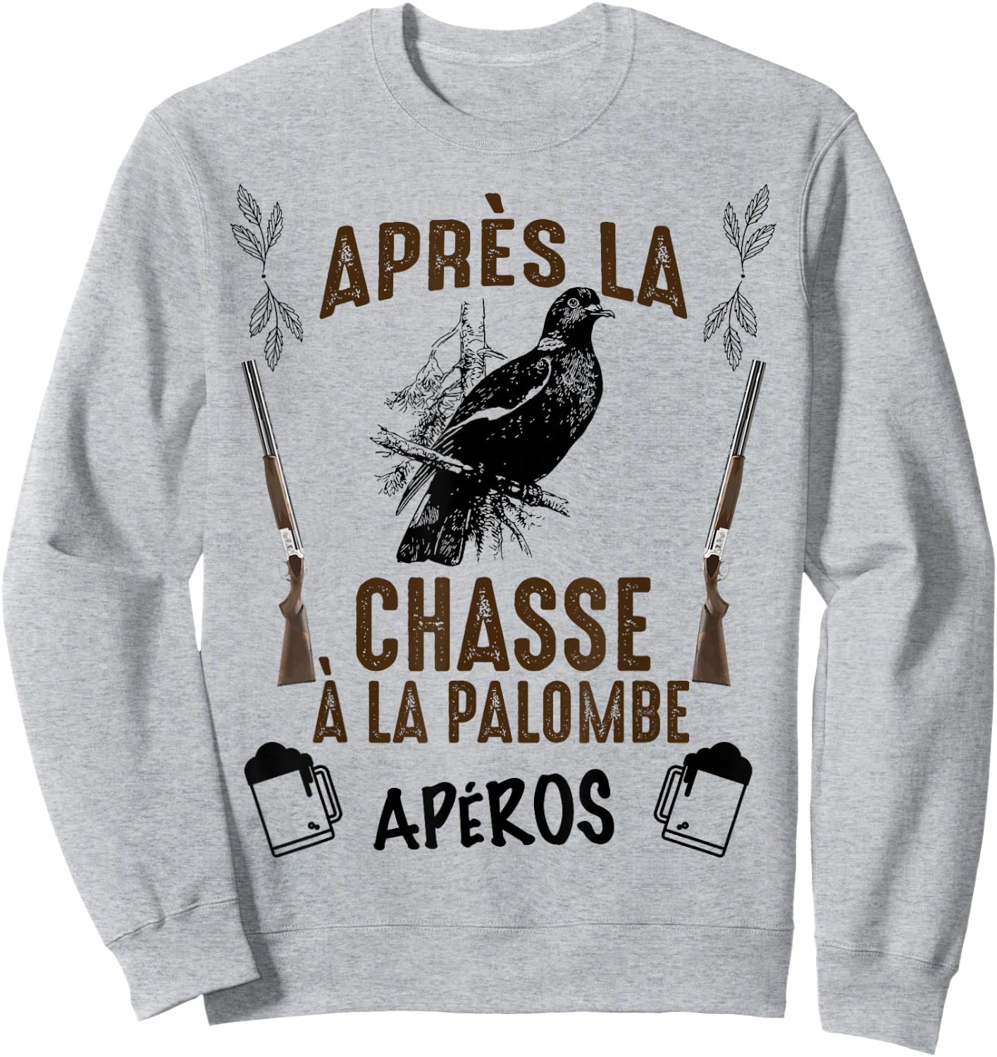 Après La Palombe Apéro Tradition Hunting Humour Hunter Sweatshirt - Sweatshirt | Ash