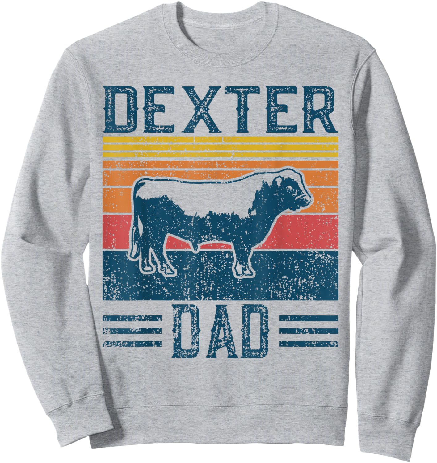 Best Cow Dad Men - Vintage Cattle Dexter Sweatshirt - Sweatshirt | Ash