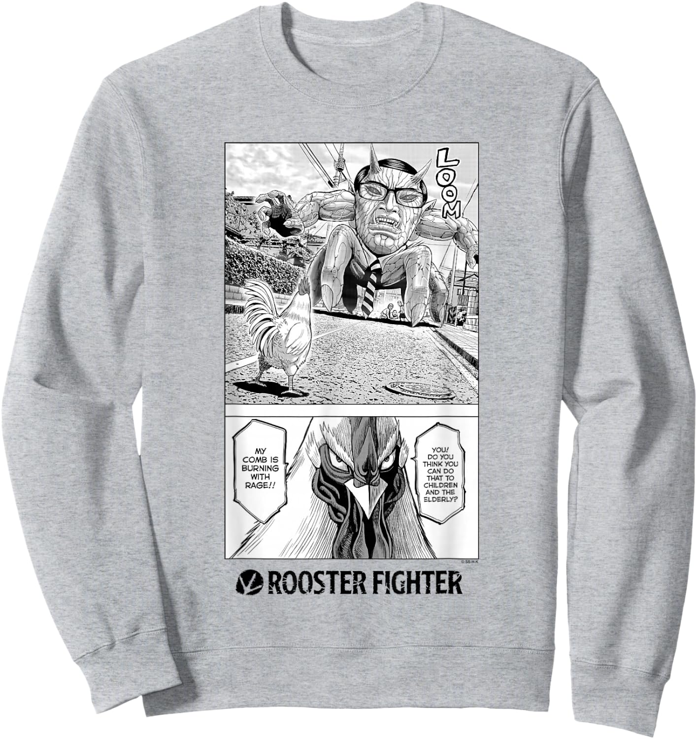 Rooster Fighter Keiji Street Fight Burning With Rage Sweatshirt - Sweatshirt | Ash