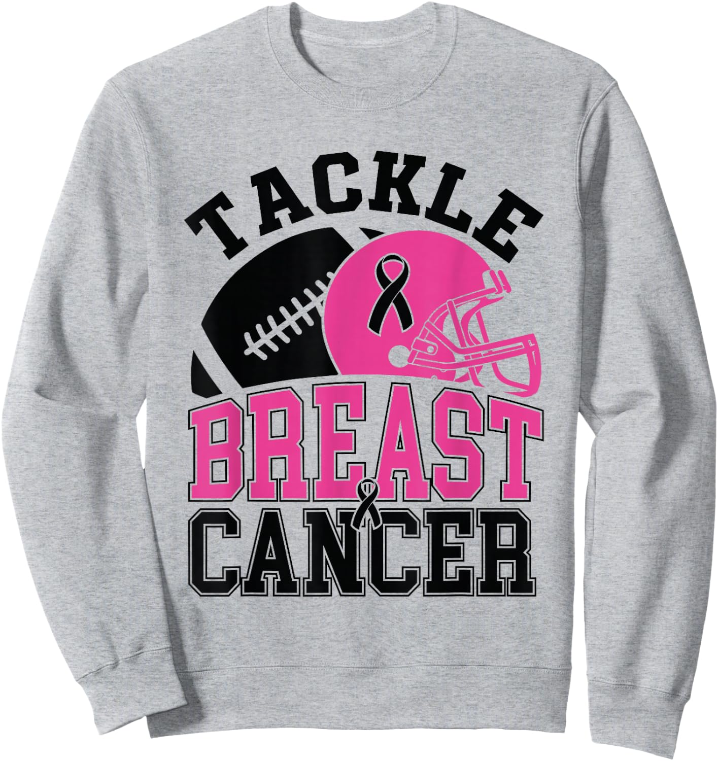 Tackle Breast Cancer Awareness American Football Women Kids Sweatshirt - Sweatshirt | Ash