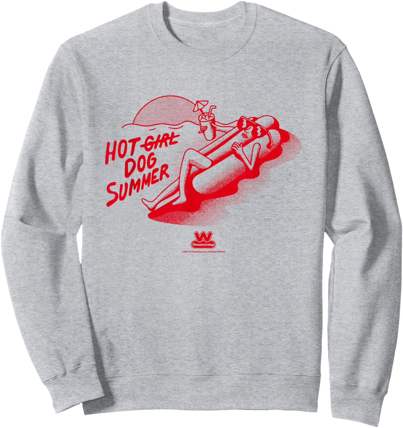 Wienerschnitzel Hot Girl Dog Summer Vintage Logo Sweatshirt - Sweatshirt | Ash