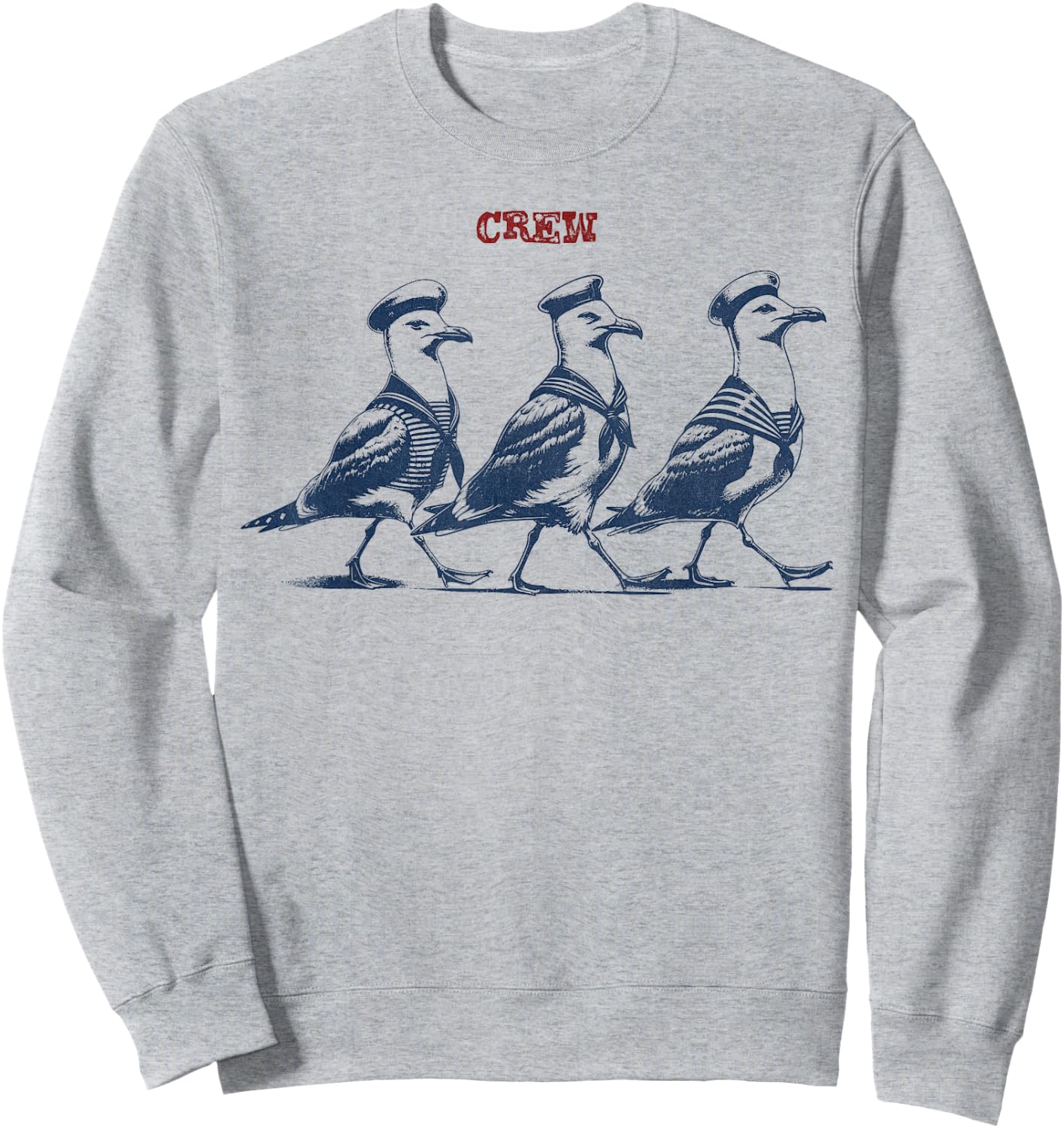 Crew - Funny Seagulls - Boat Yacht Cruise Ship , gray Sweatshirt - Sweatshirt | Ash