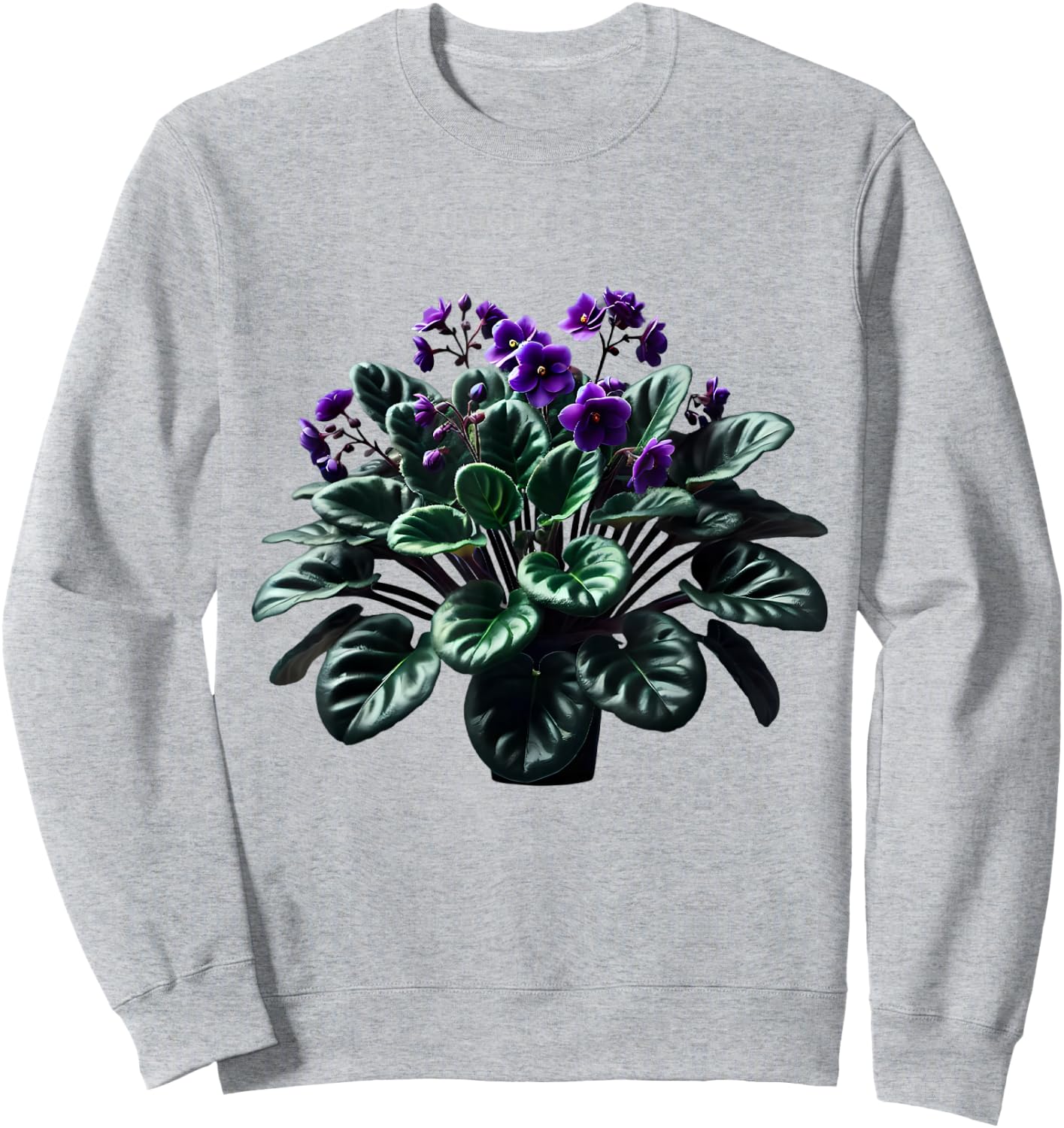 African Violet Flower Plant Botanical Sweatshirt - Sweatshirt | Ash