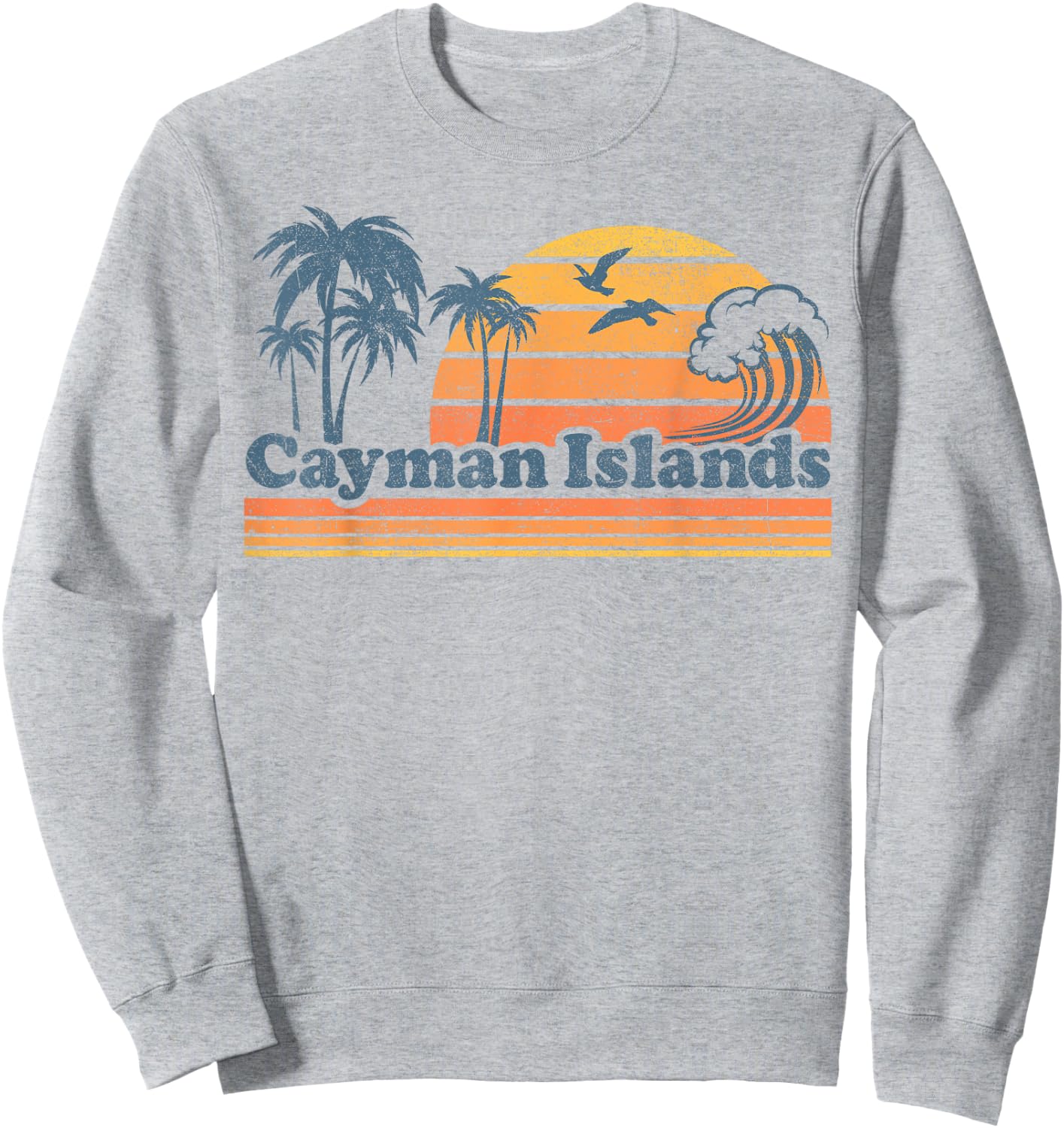 Cayman Islands Beach Summer Vacation Sun Vintage 70's Retro Sweatshirt - Sweatshirt | Ash