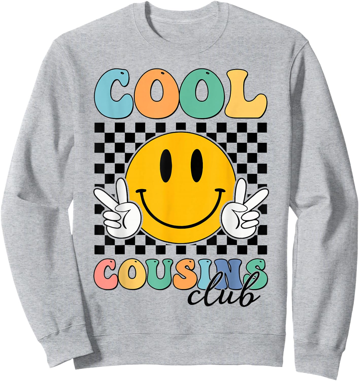 Cool Cousin Club Retro Cousin Matching Family Crew Sweatshirt - Sweatshirt | Ash