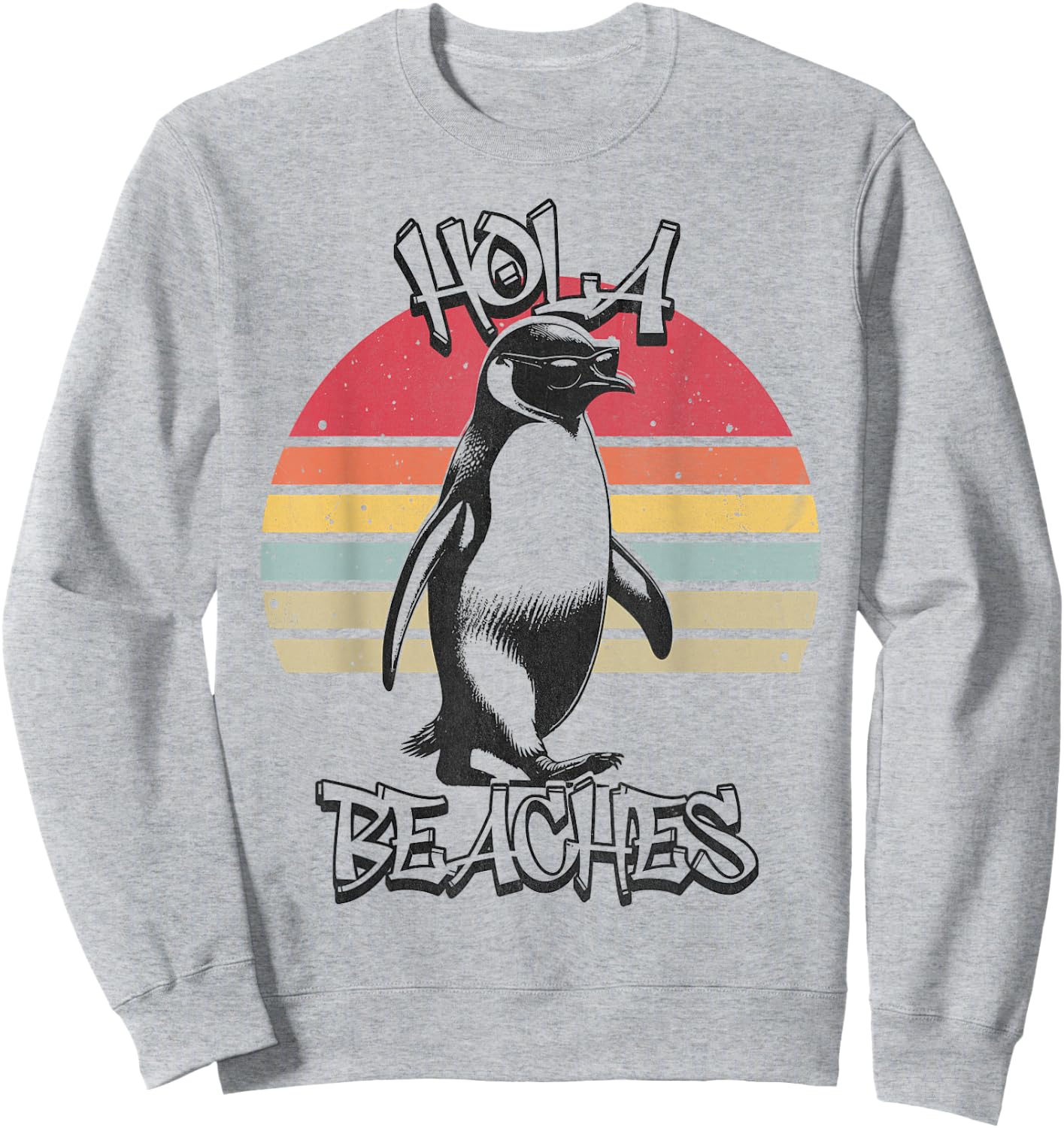 Hola-Beaches - Funny Beach Vacation Emperor Penguin Sweatshirt - Sweatshirt | Ash