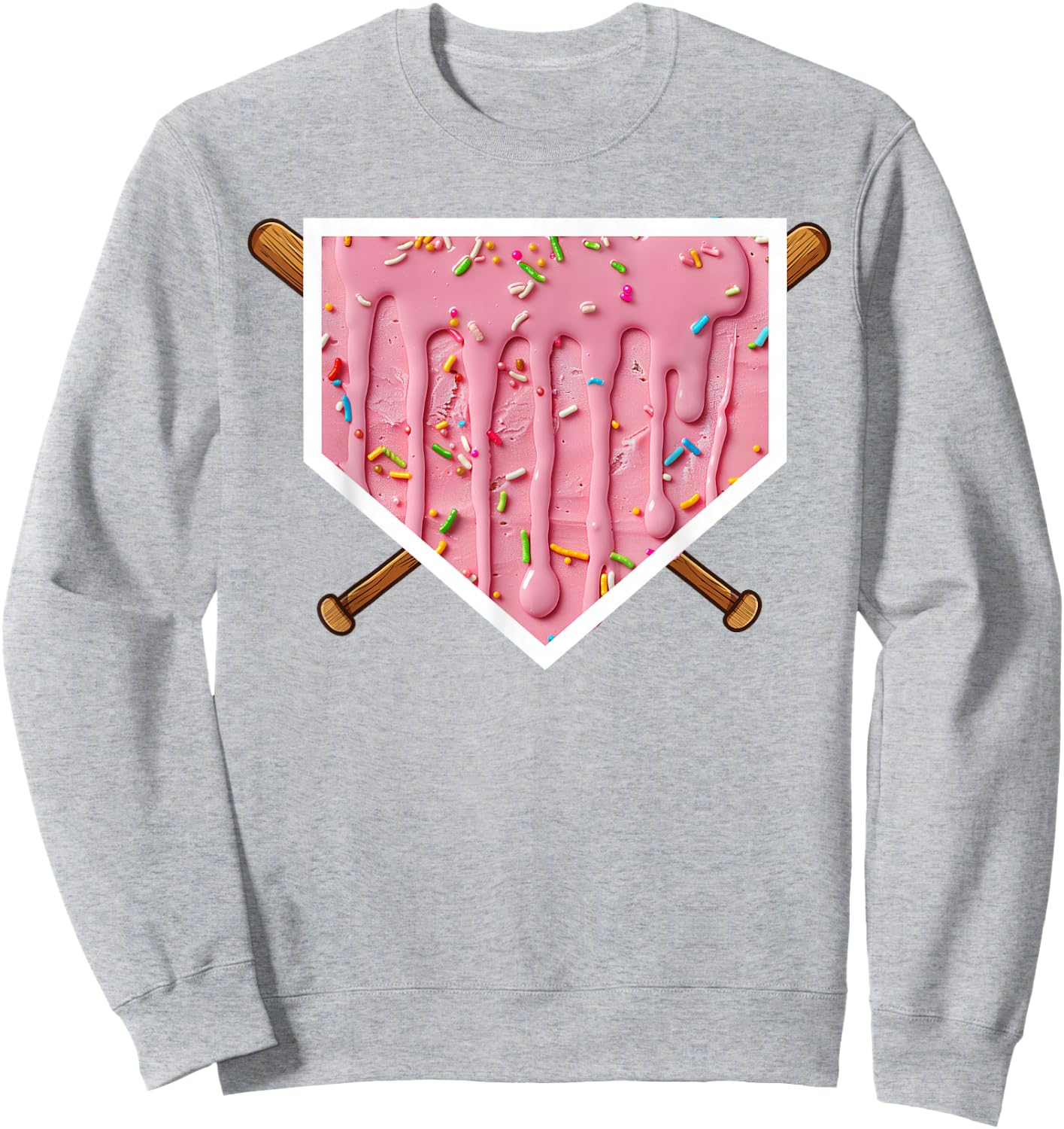 Baseball Drip For Boys Home Plate Drip Sweatshirt - Sweatshirt | Ash