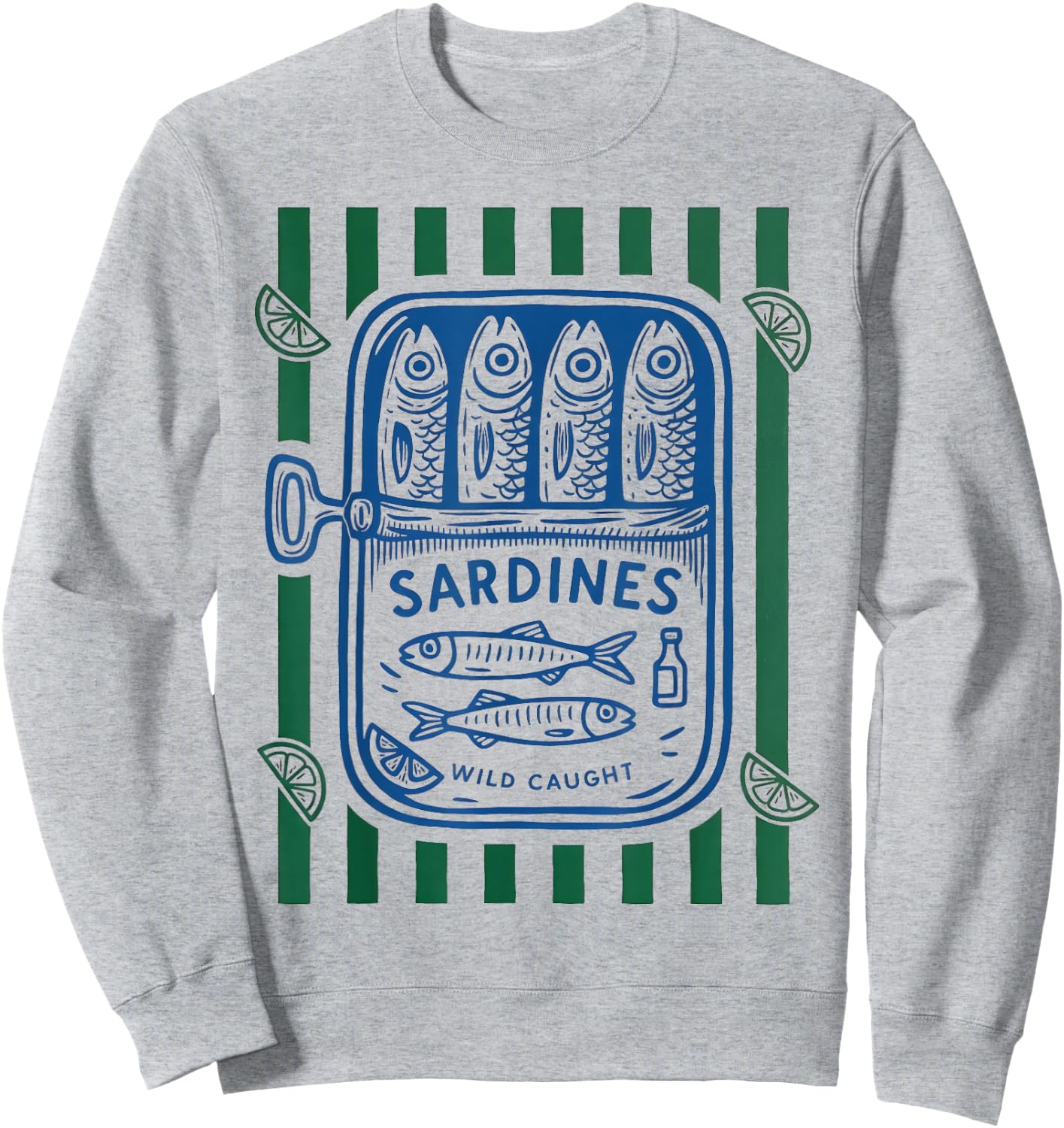 Les Sardines Fisherman Aesthetic Coastal Sardine Tinned Fish Sweatshirt - Sweatshirt | Ash