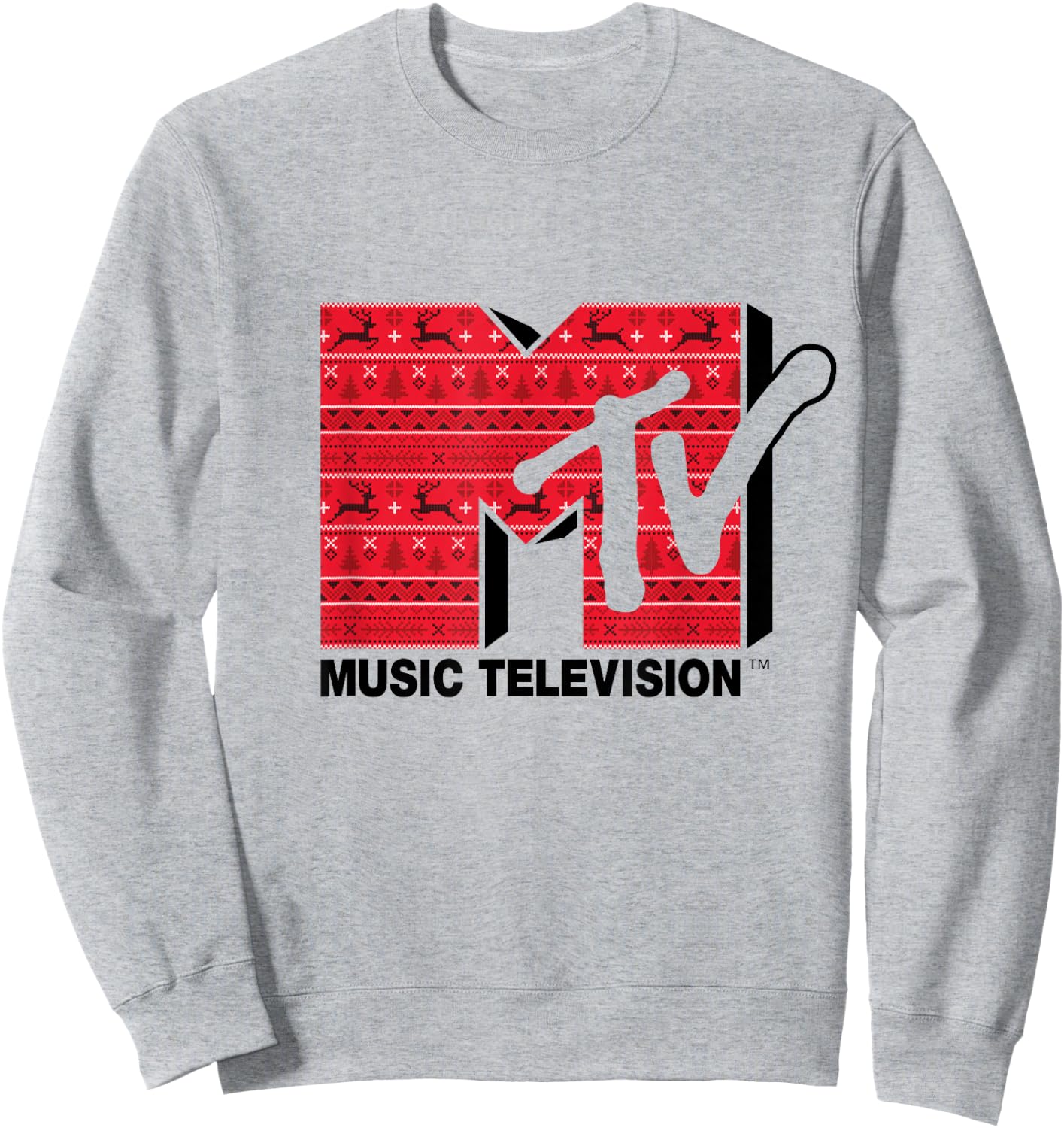Mademark x MTV - The official MTV Logo in Ugly Christmas Style Sweatshirt - Sweatshirt | Ash