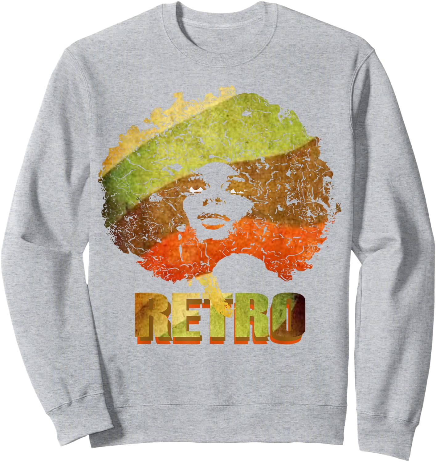 Trendy 80's Afro Soul 70's Retro Vintage Afro Woman Sweatshirt - Sweatshirt | Ash
