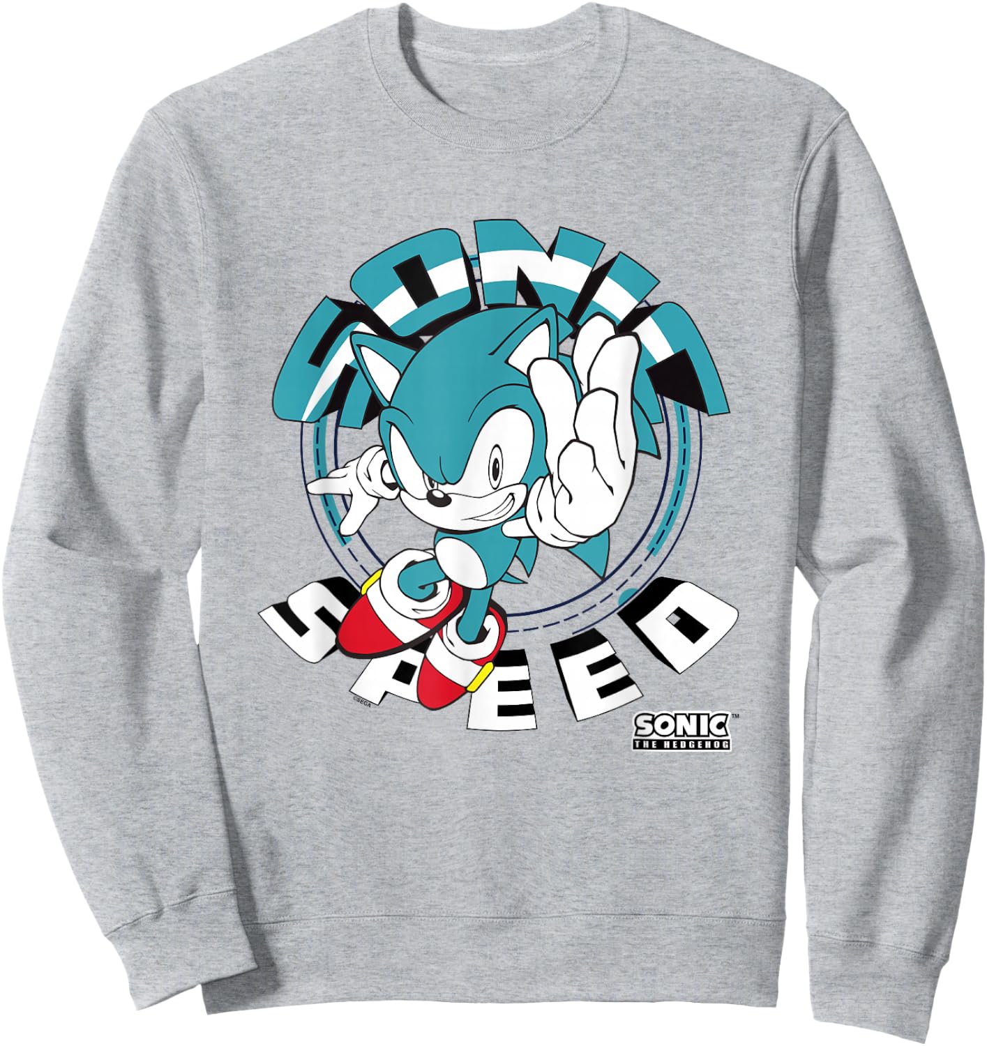 Sonic The Hedgehog Sonic Speed Epic Run Vintage Logo Sweatshirt - Sweatshirt | Ash
