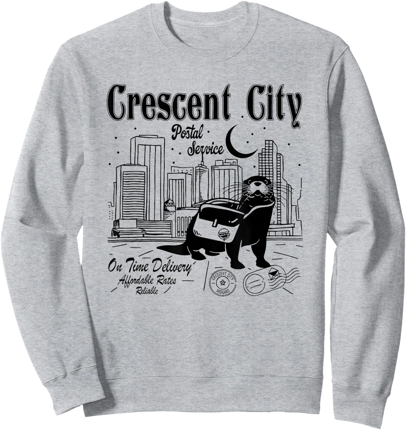 Crescent City Postal Service, Funny Crescent City Otter Sweatshirt - Sweatshirt | Ash