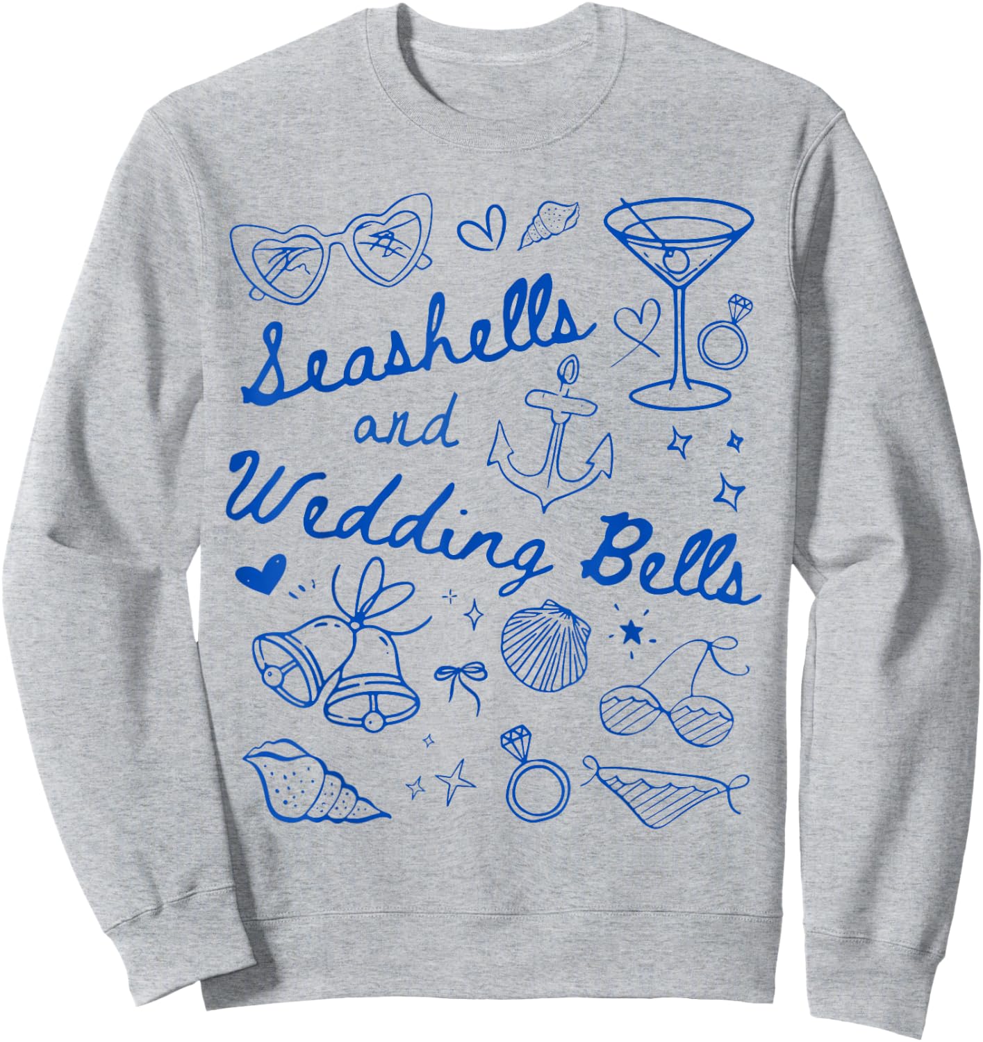 Seashells and Wedding Bells Bridesmaid Bachelorette Party Sweatshirt - Sweatshirt | Ash