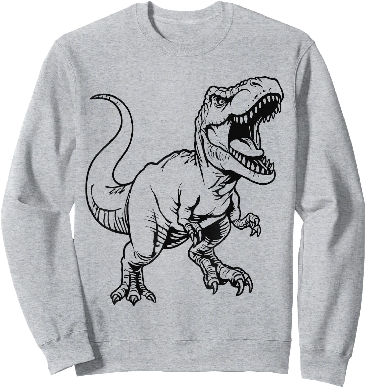 Dinosaur T-Rex Coloring Craft Art DIY Painting Color Paint Sweatshirt - Sweatshirt | Ash