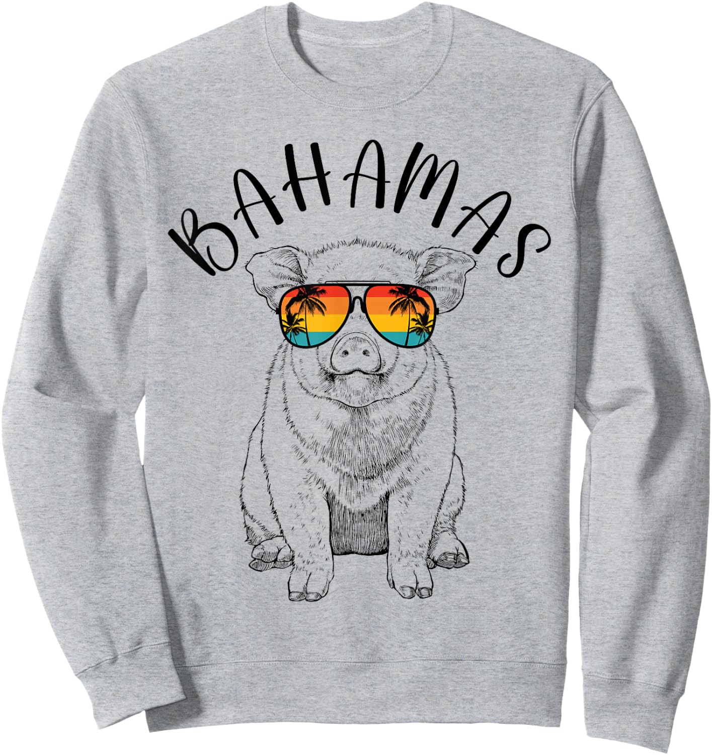 Bahamas Pig Bahamas Souvenir Family Vacation Trip Sweatshirt - Sweatshirt | Ash
