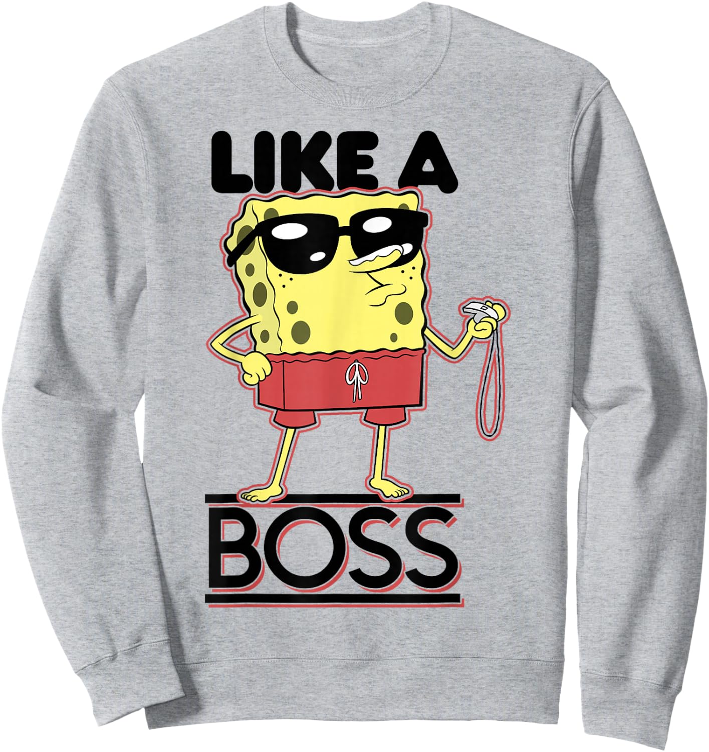 SpongeBob SquarePants Lifeguard Like A Boss , grey Sweatshirt - Sweatshirt | Ash