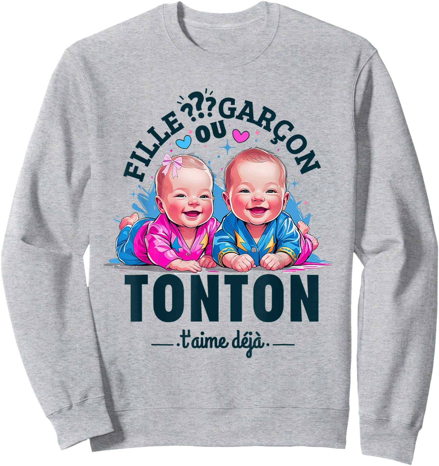 Man Gift Gender Reveal Tonton Party Gender Reveal Baby Sweatshirt - Sweatshirt | Ash