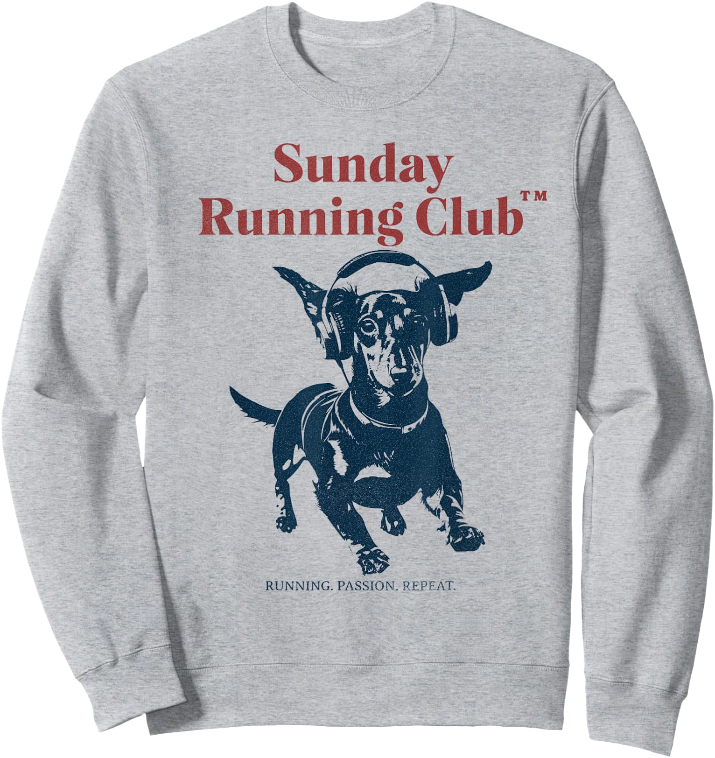 Sunday Running Club - laufender Dackel Sweatshirt - Sweatshirt | Ash