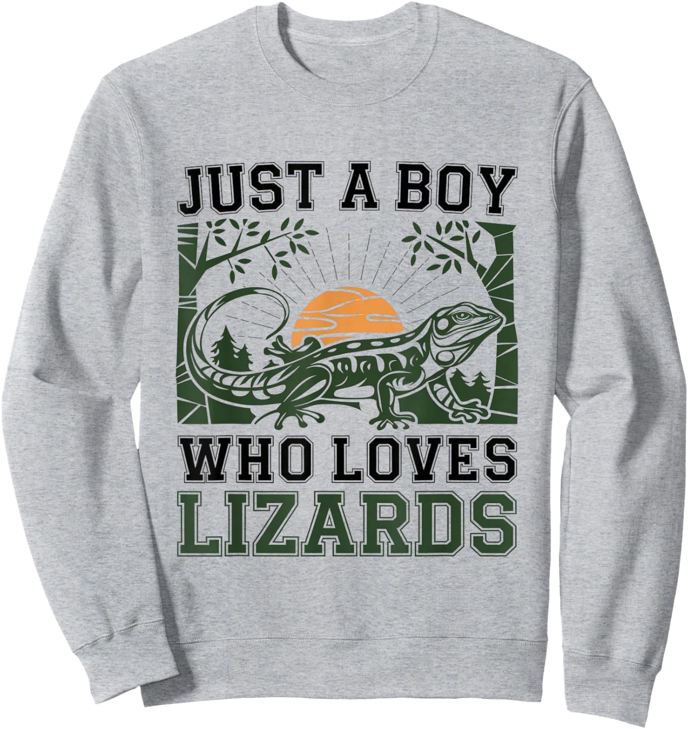 Just A Boy Who Loves Lizard Cute Casual Outfit Lover Sweatshirt - Sweatshirt | Ash