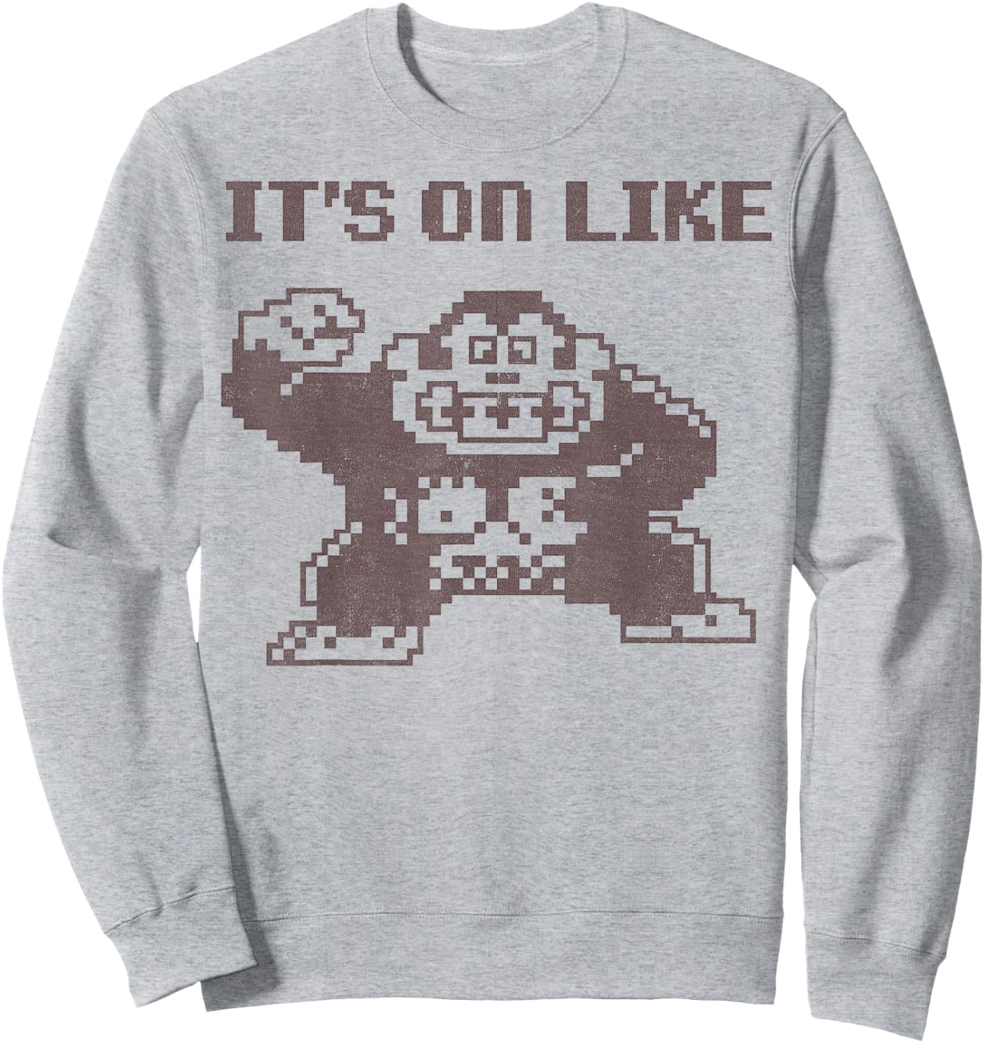 Nintendo Donkey Kong It's On Like Text Poster Sweatshirt - Sweatshirt | Ash