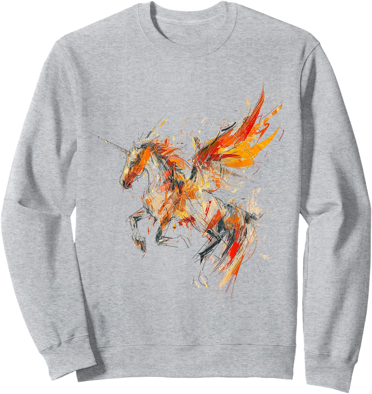 Pegasus Abstract Graphic Painting Artwork Colorful Pegasus , white, S Sweatshirt - Sweatshirt | Ash